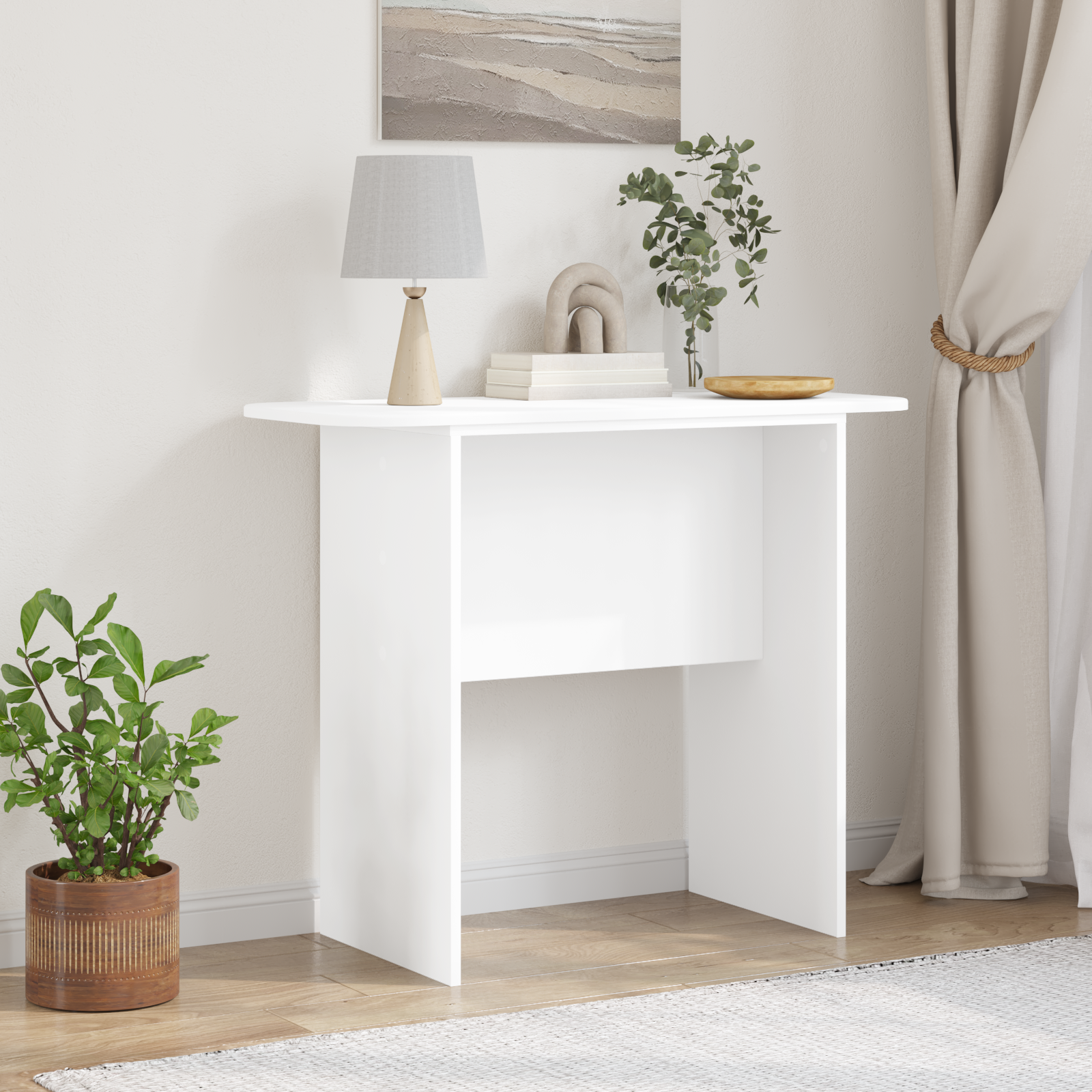 vidaXL Konsola Biały 93 x 40 x 75 cm Drewno inżynieryjne