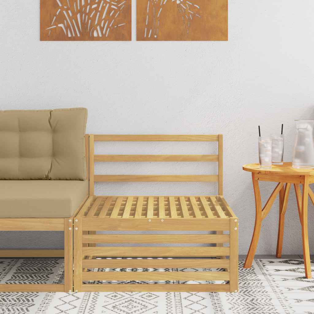 vidaXL Środkowa sofa ogrodowa Lite Drewno Akacji Biały 83 x 79 x 73 cm