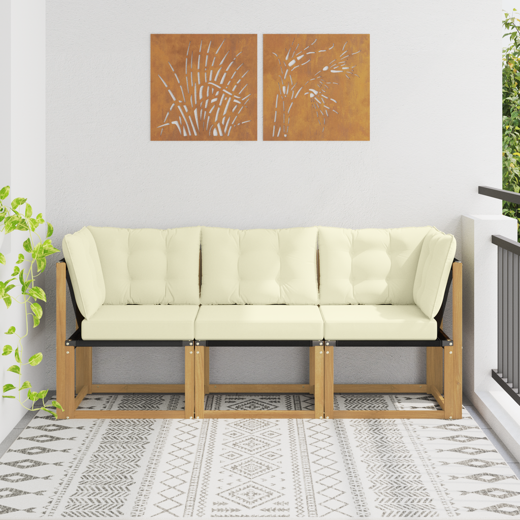 vidaXL Modułowa sofa na zewnątrz z poduszką 3 Sztuka Biały