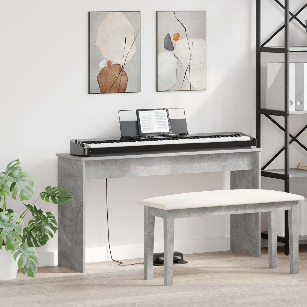 vidaXL Stojak na keyboard Betonowy szary 120 x 32 x 64 cm