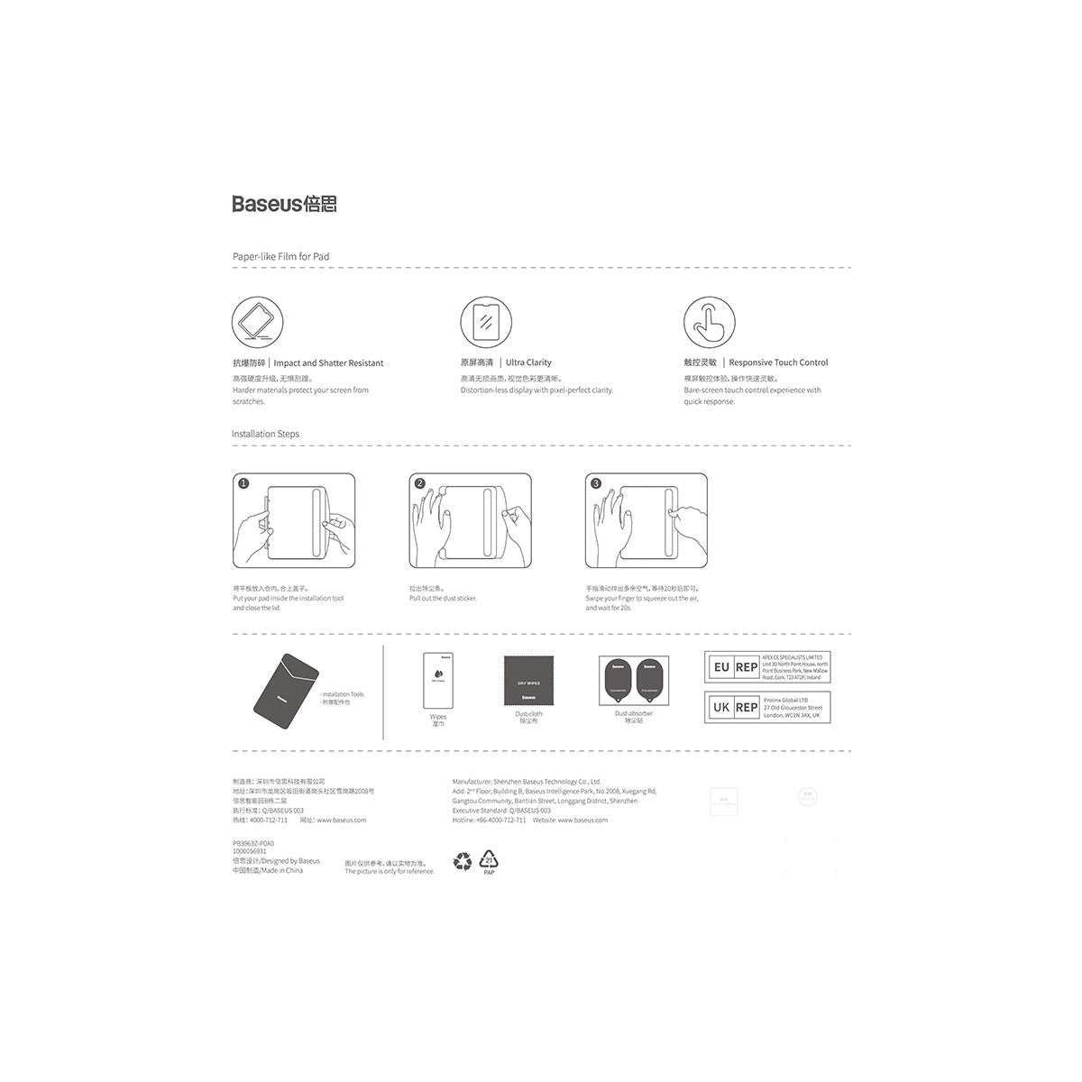 Szkło hartowane Baseus Crystal do iPad Mini 6 8.3'' + zestaw montażowy - przezroczyste