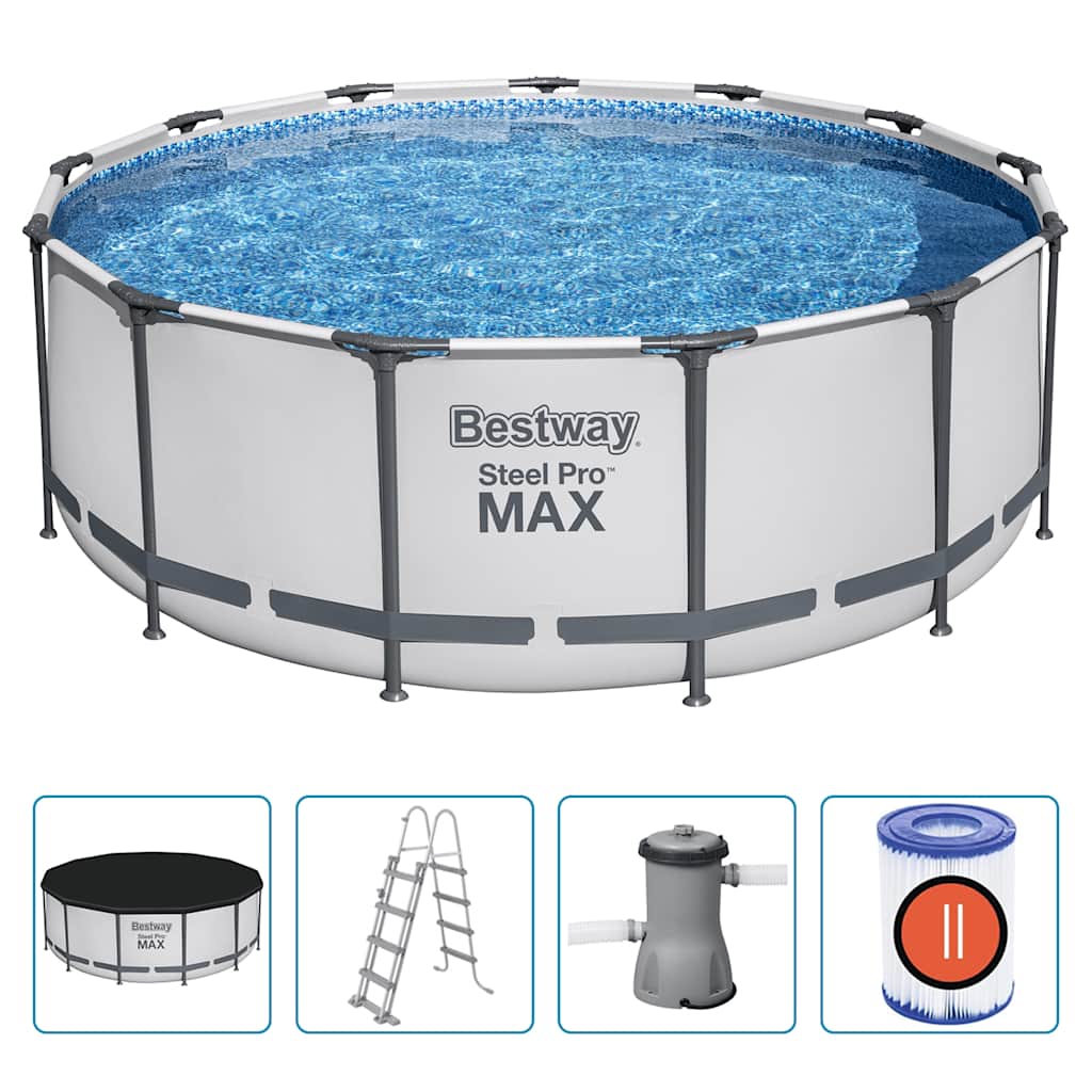 Bestway Basen ogrodowy Steel Pro MAX z akcesoriami, okrągły, 396x122cm