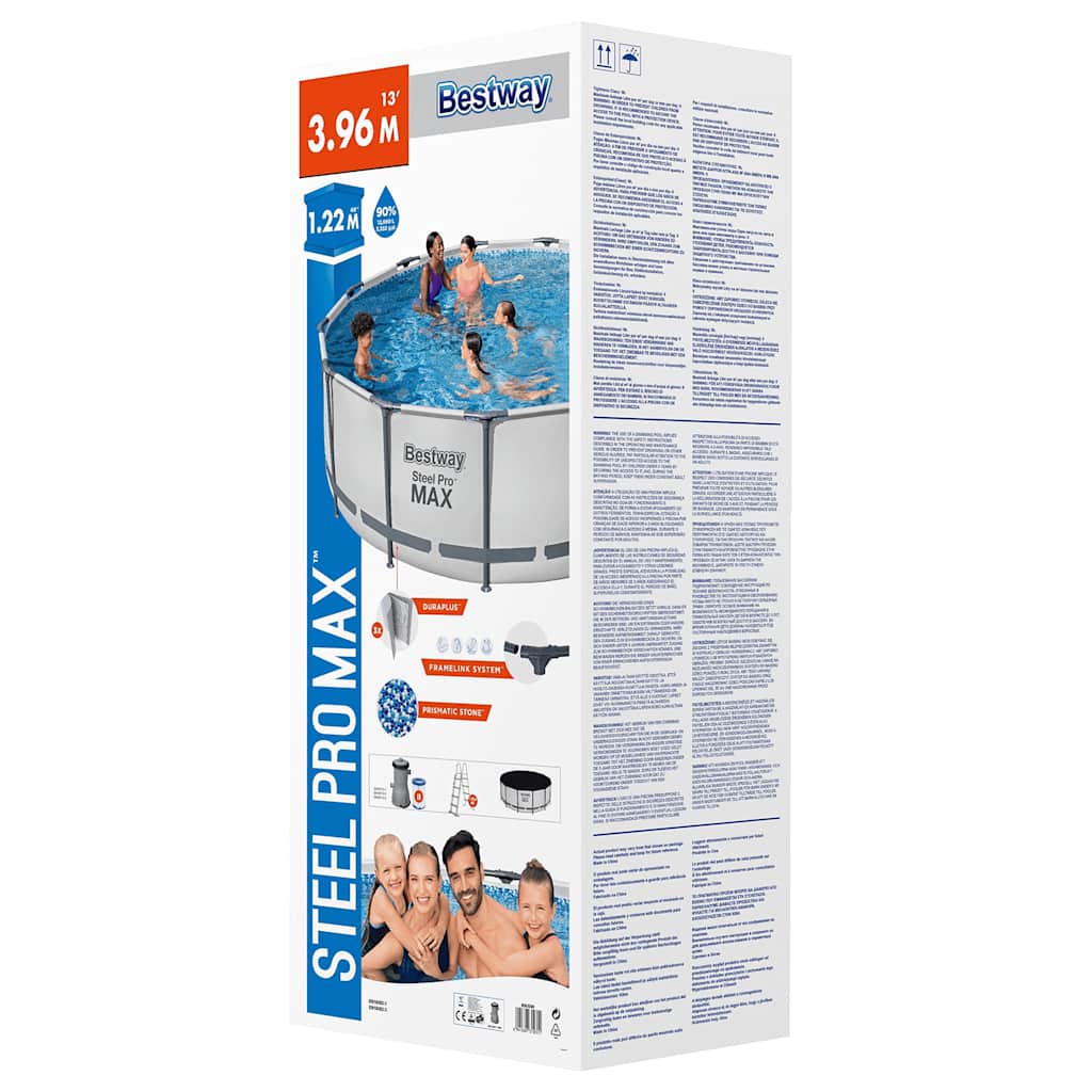Bestway Basen ogrodowy Steel Pro MAX z akcesoriami, okrągły, 396x122cm