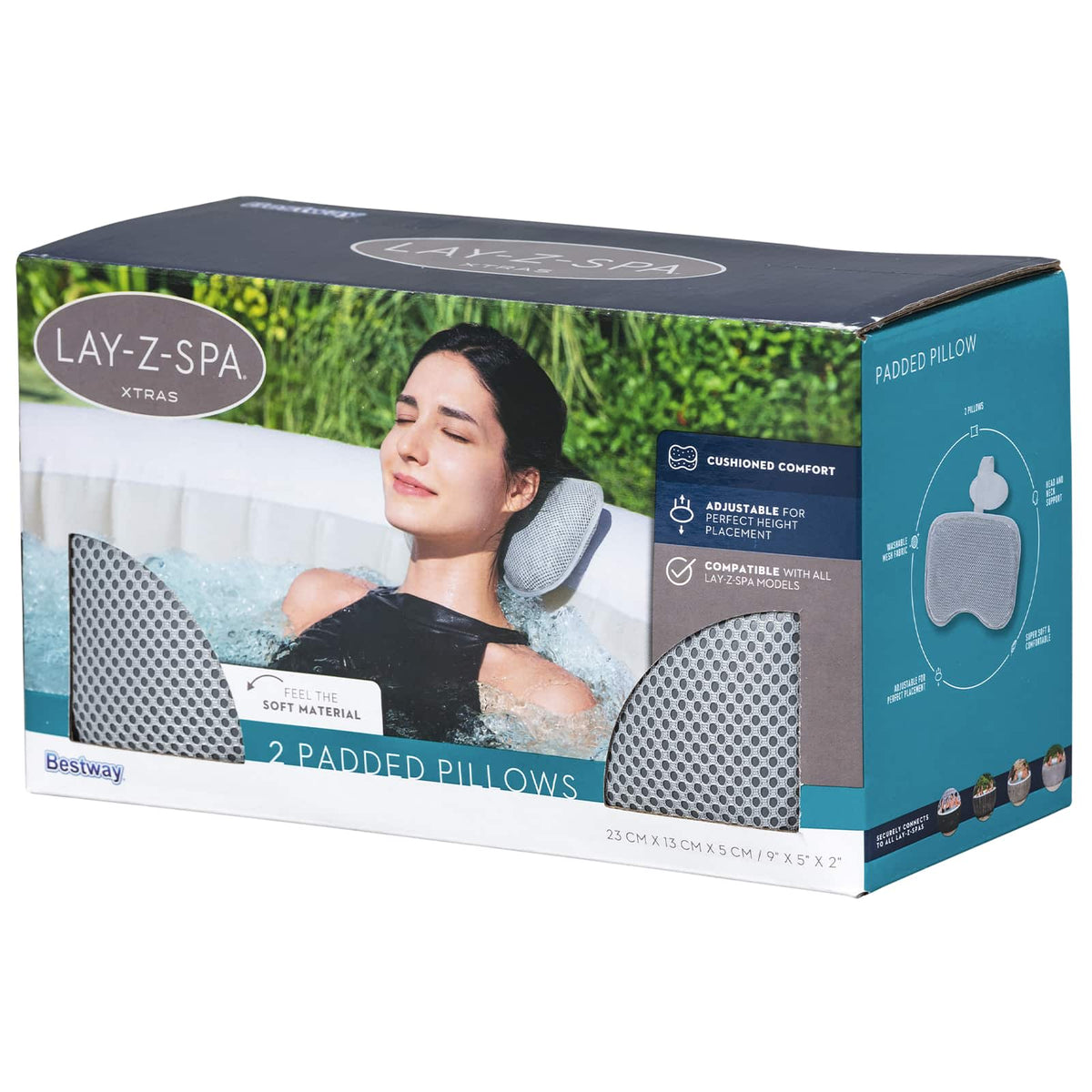 Bestway Poduszka do kąpieli spa 2 szt. Stal i PVC Szary