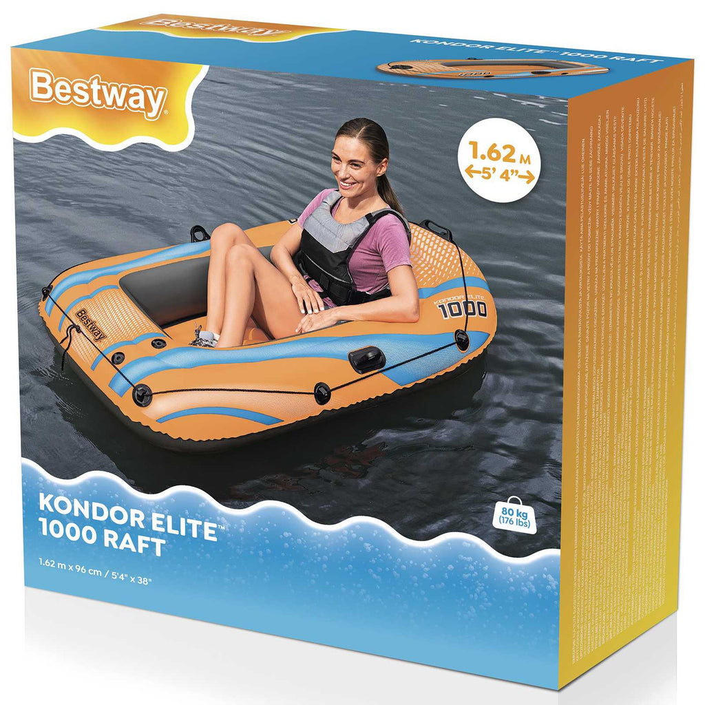 Bestway Pontoon dmuchany pomarańczowy 162 x 96 cm PVC