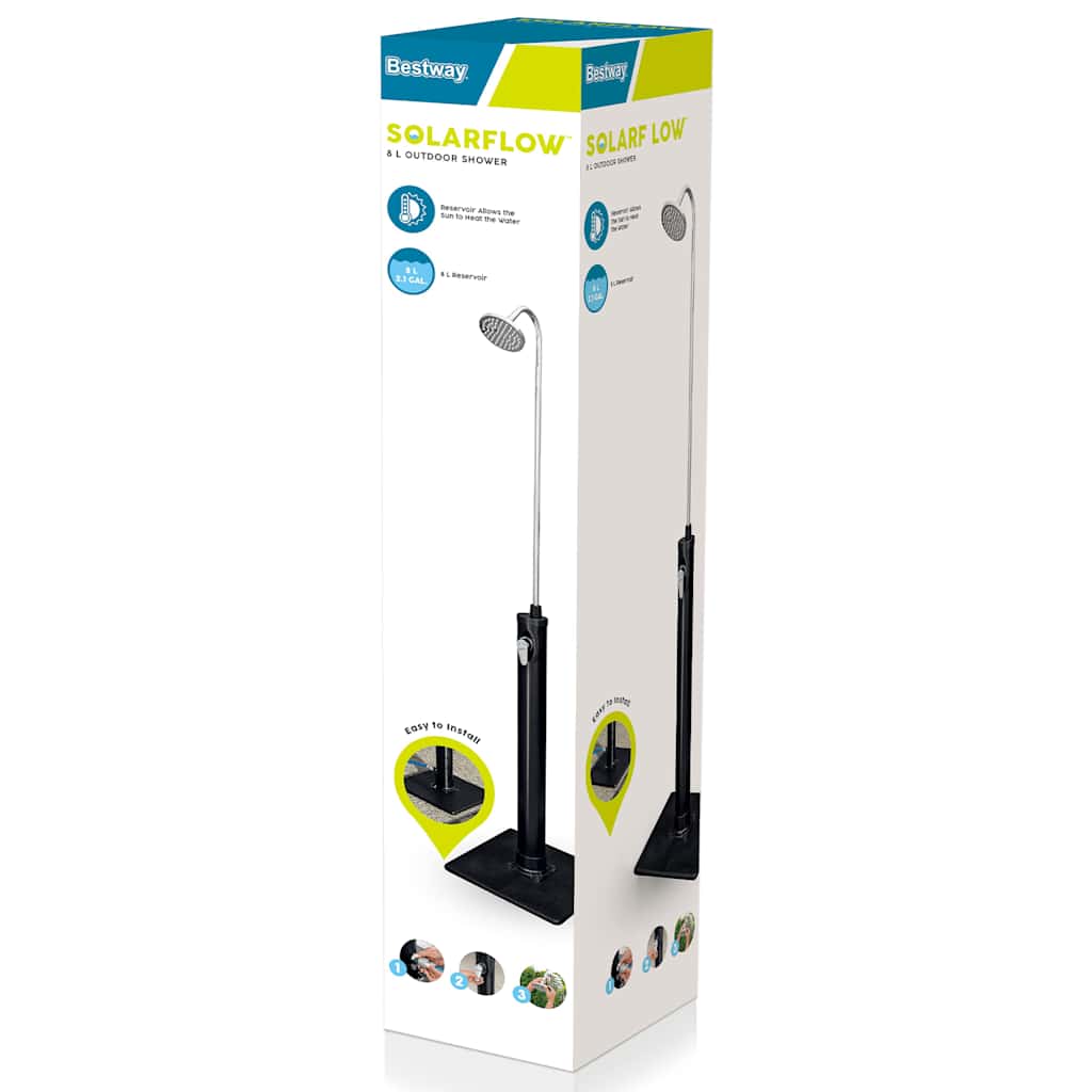 Bestway Solarny prysznic zewnętrzny Solar Flow, czarny, 8 L