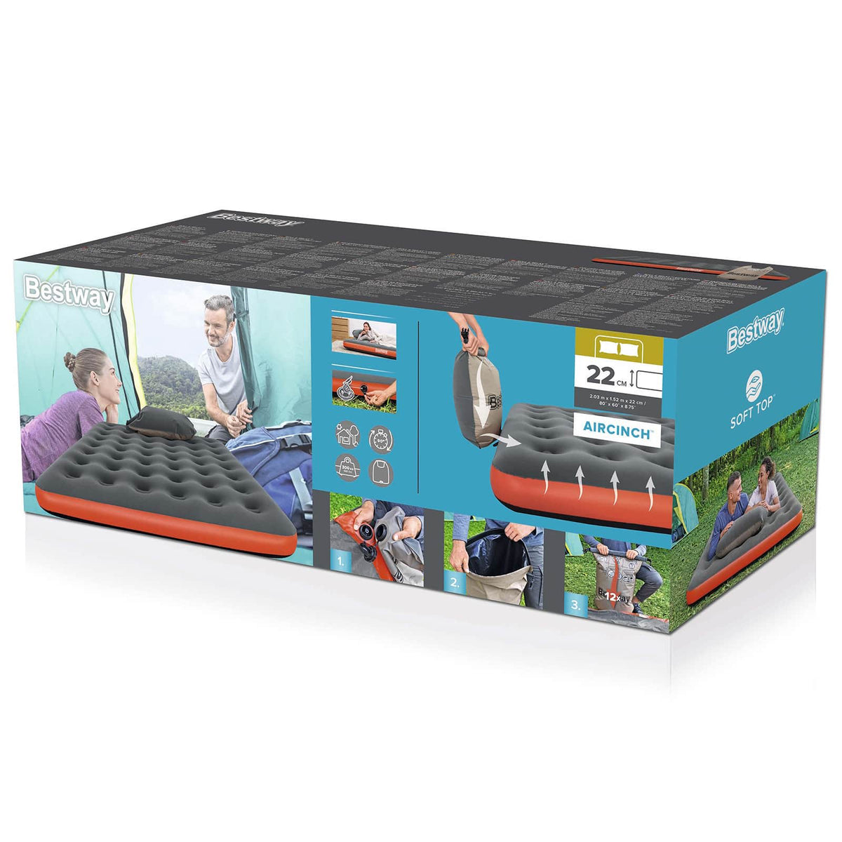 Bestway Materac powietrzny 2-osobowy 203 x 152 x 22 cm