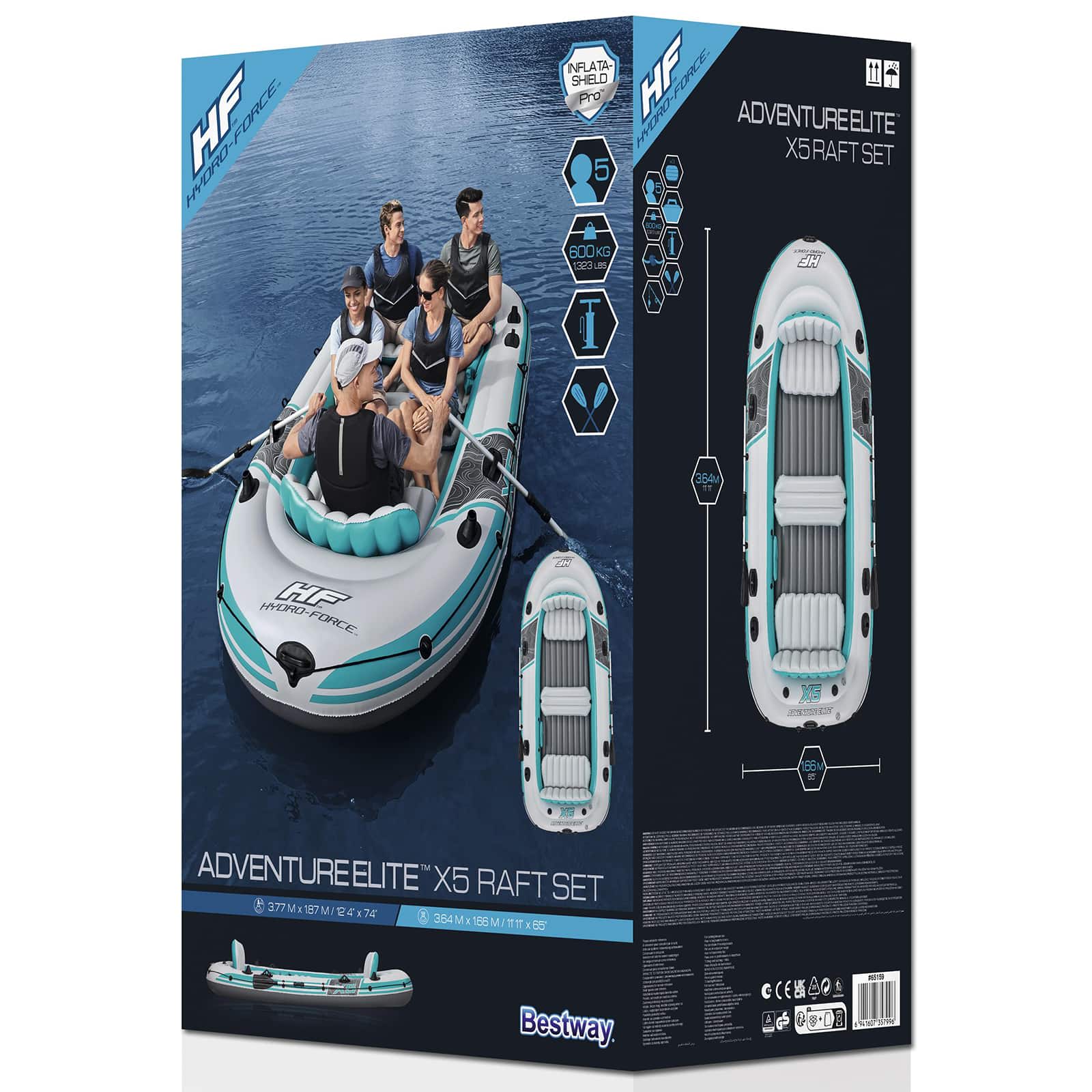 Bestway Pontoon dmuchany Szary i biały 3,64 x 1,66 m PVC