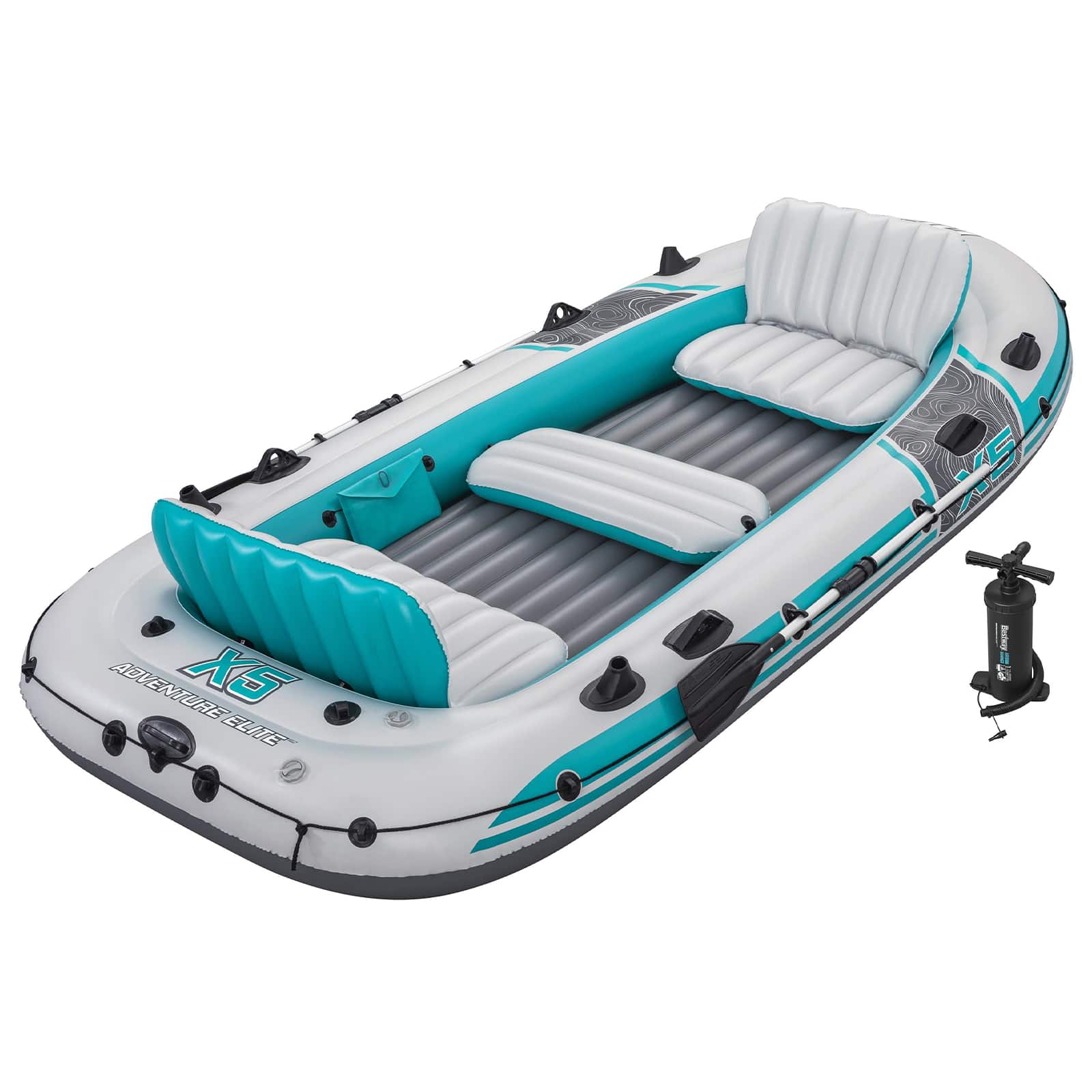 Bestway Pontoon dmuchany Szary i biały 3,64 x 1,66 m PVC