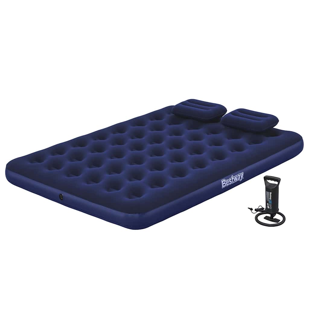 Bestway Materac z poduszkami i pompką, 203 x 152 x 22 cm, 67374