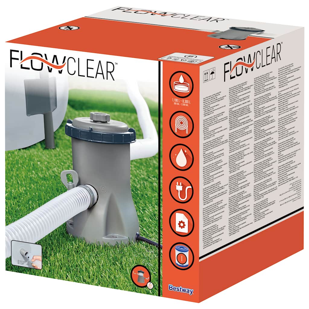 Bestway Pompa filtracyjna Flowclear do basenu, 1249 L/h