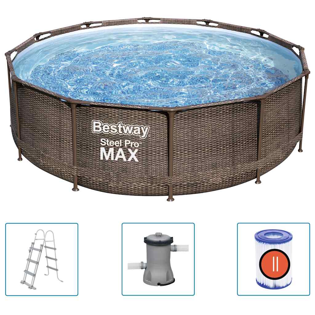Bestway Basen ogrodowy Steel Pro MAX Deluxe Series, okrągły 366x100 cm