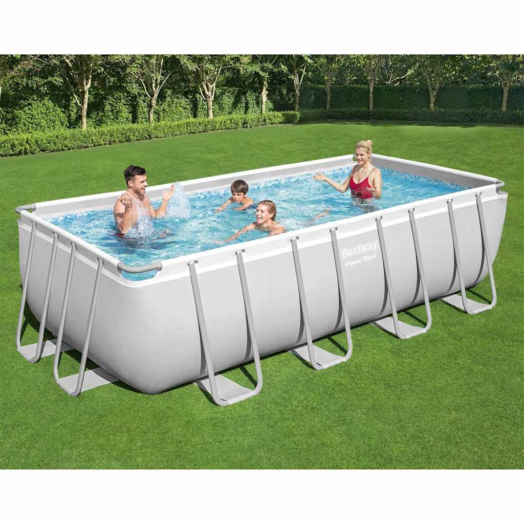 Bestway Basen Power Steel z zestawem, prostokątny, 488x244x122 cm