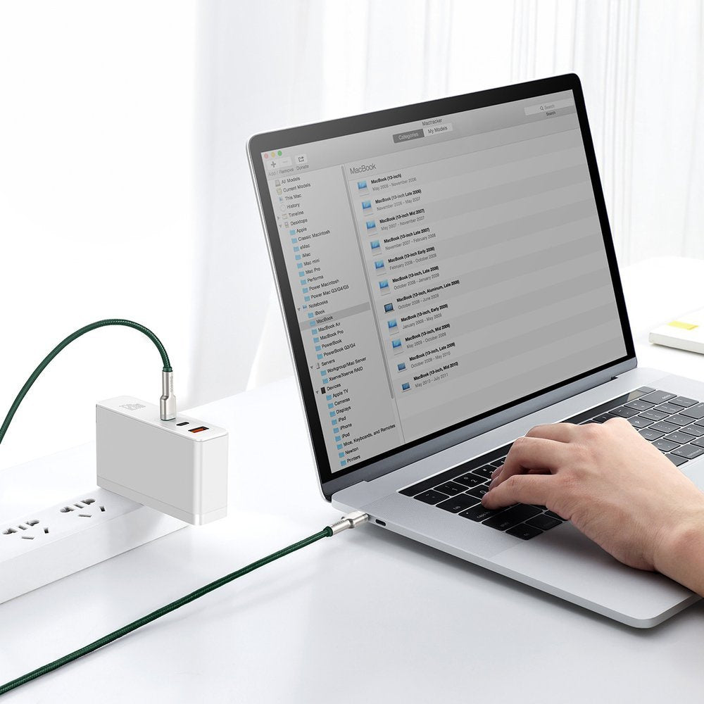 Kabel Baseus Cafule Series Metal Data USB-C / USB-C PD QC SCP 100W 5A 2 m - zielony