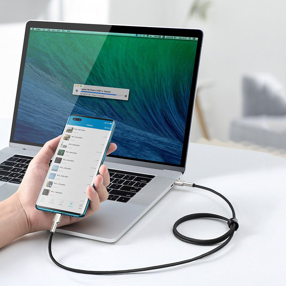 Kabel Baseus Cafule Series Metal Data USB-C / USB-C PD QC SCP 100W 5A 2 m - zielony
