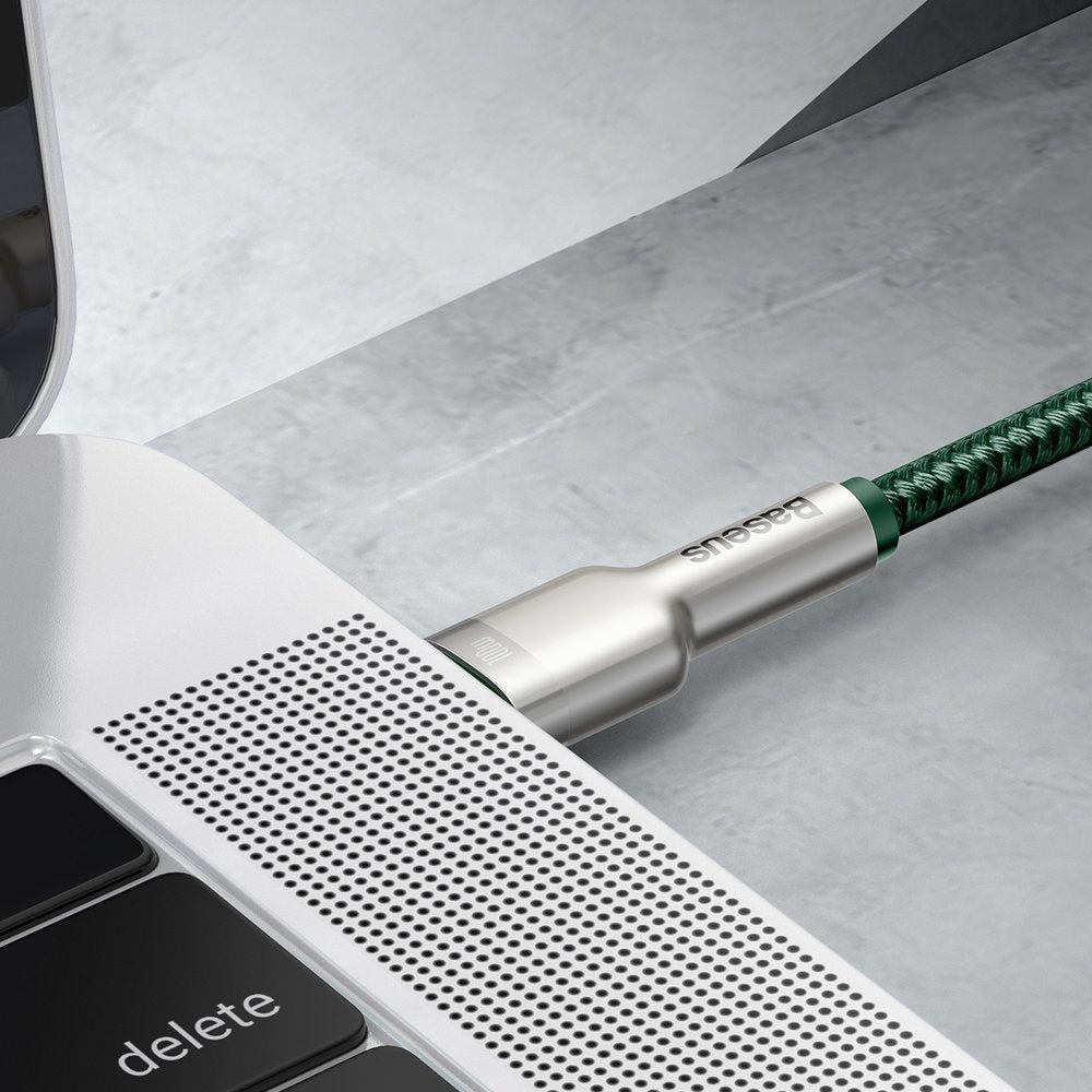 Kabel Baseus Cafule Series Metal Data USB-C / USB-C PD QC SCP 100W 5A 2 m - zielony