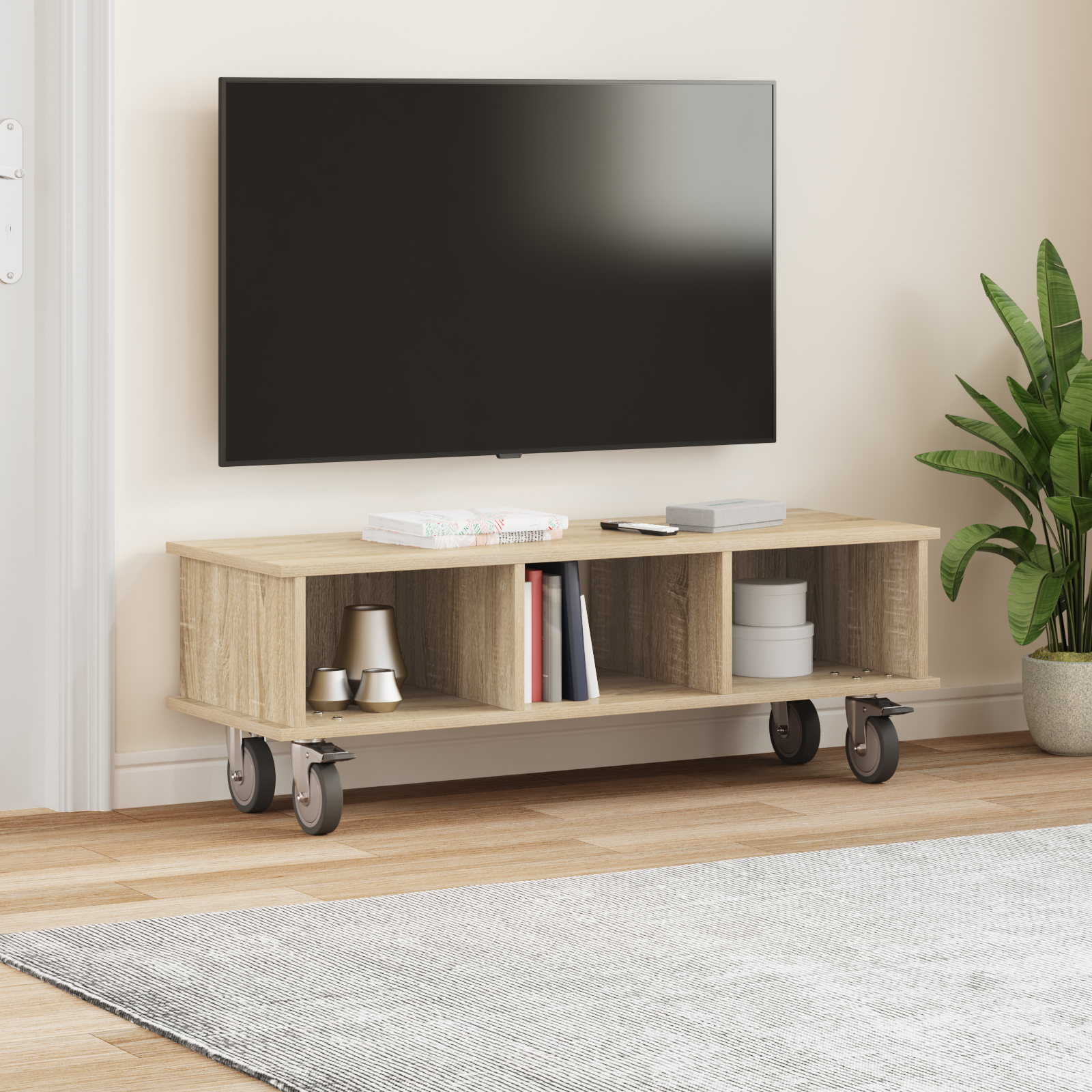 vidaXL Stół pod telewizor 100 x 35 x 35 cm Dąb Sonoma