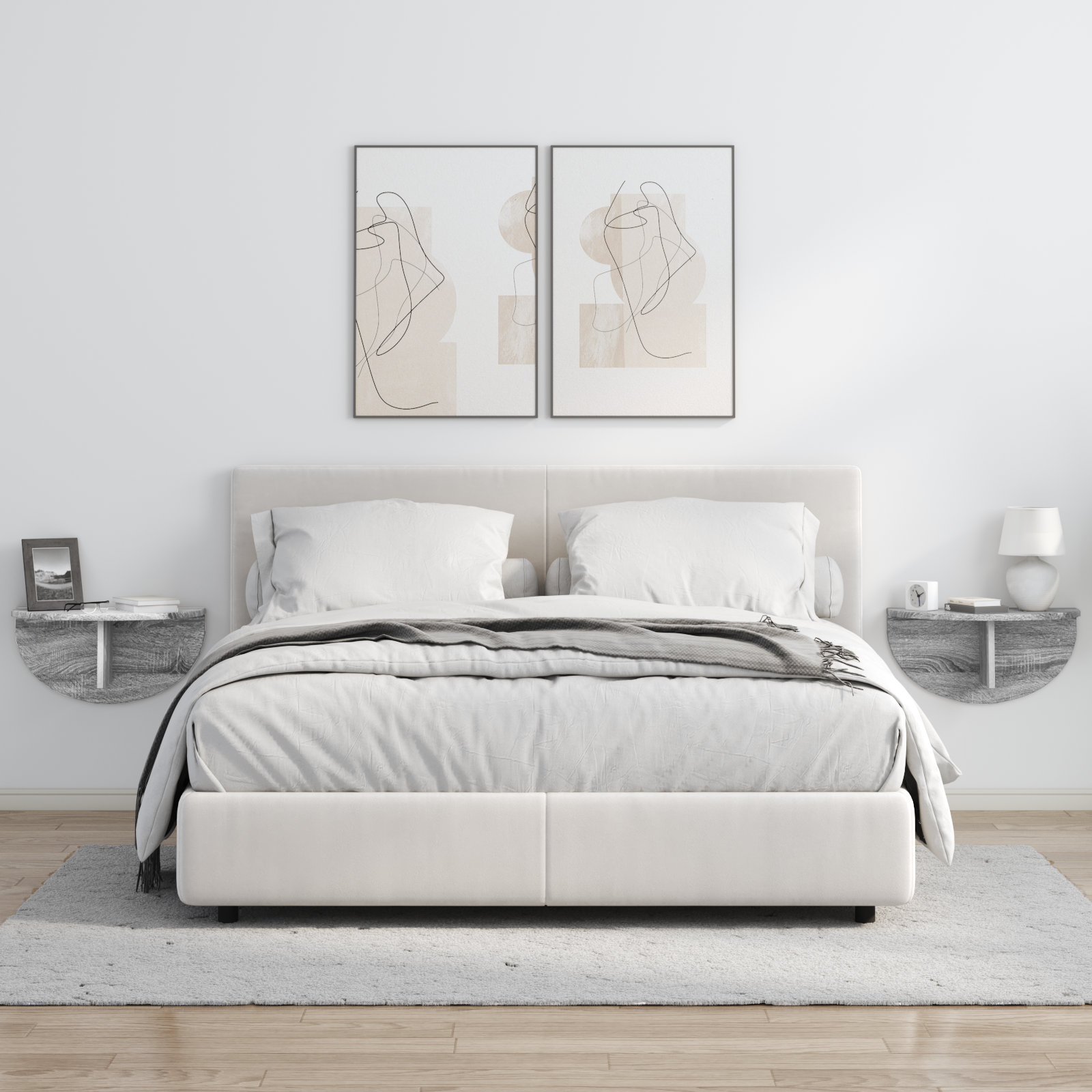 vidaXL Półka ścienna Montowane na ścianie Szary Sonoma 48 x 24 x 24 cm