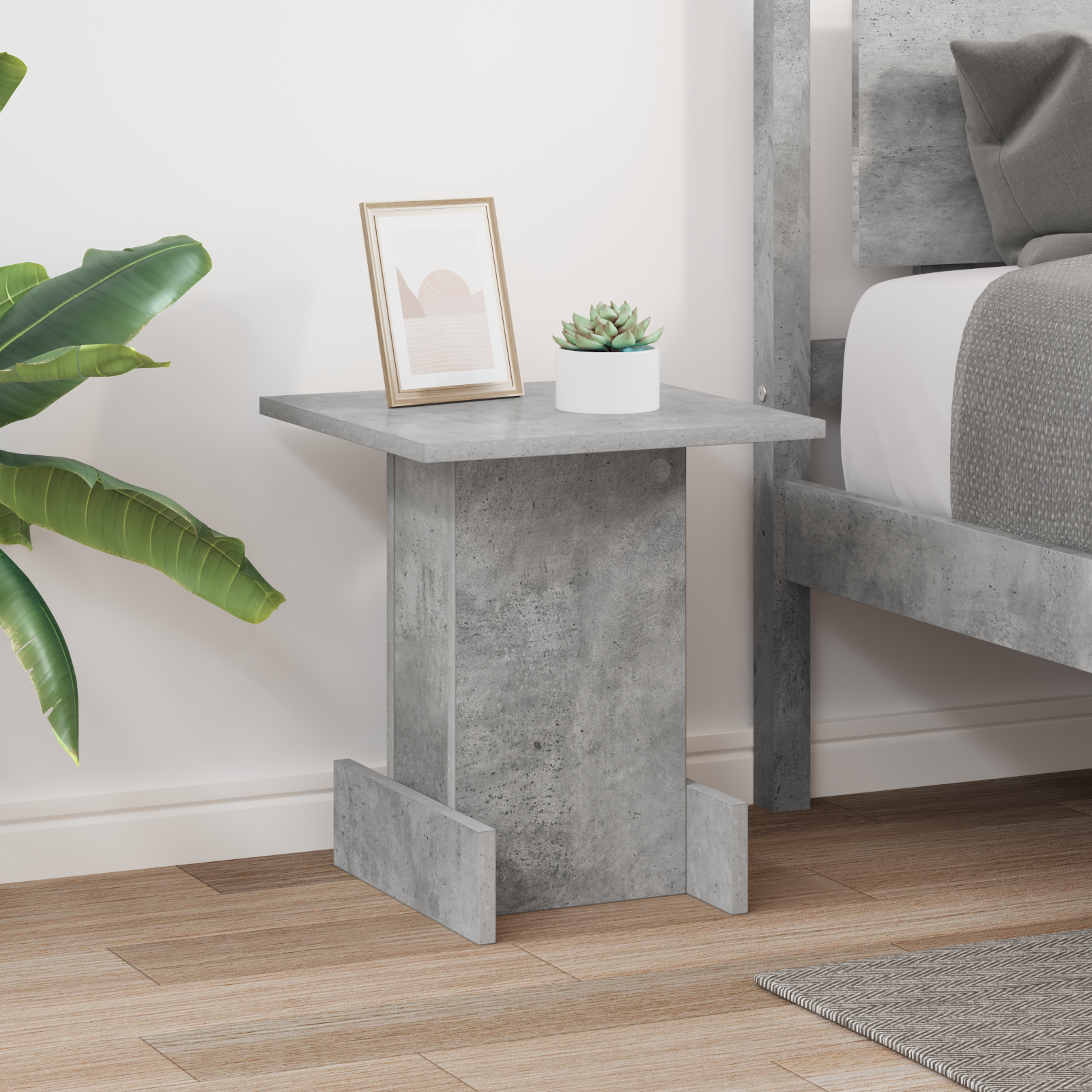 vidaXL Stolik końcowy Betonowy szary 35,5 x 35 x 40 cm