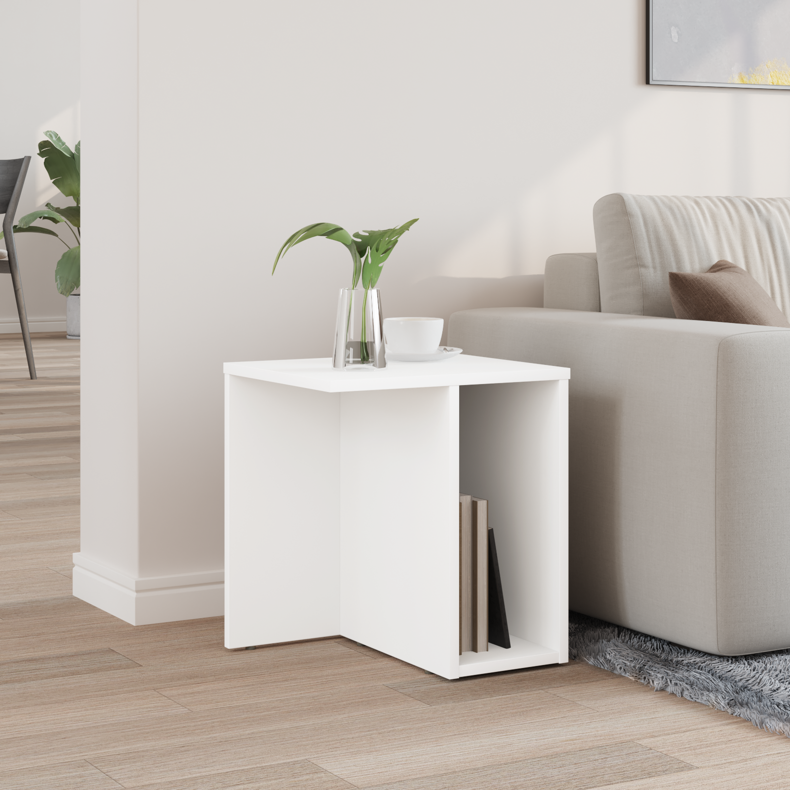 vidaXL Stolik końcowy Biały 37 x 32 x 40 cm Drewno inżynieryjne