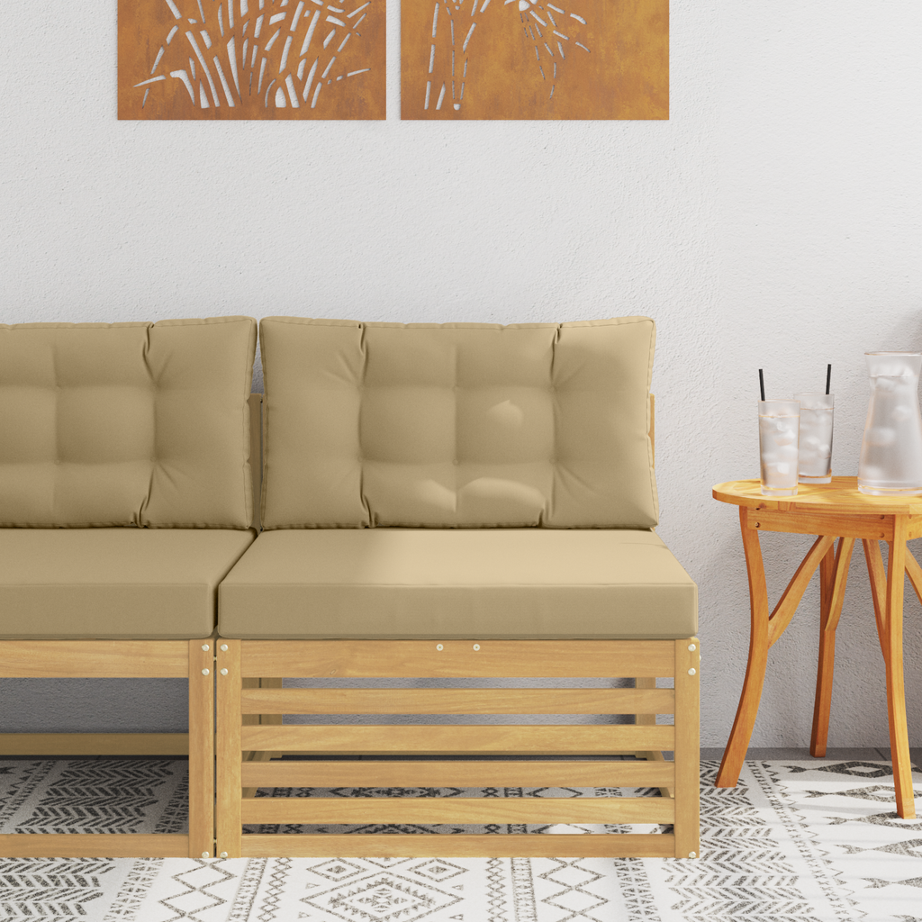 vidaXL Środkowa sofa ogrodowa Lite Drewno Akacji Biały