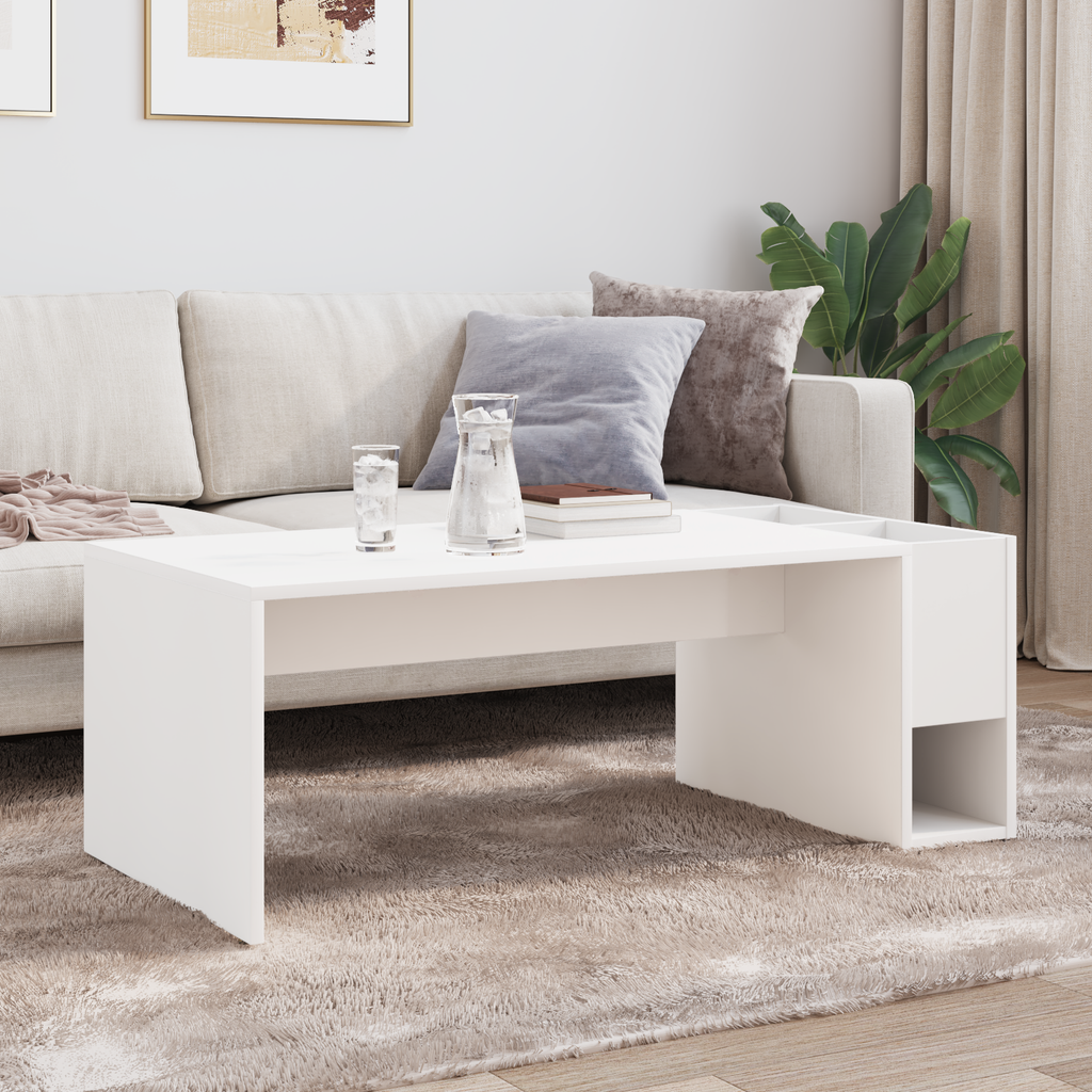 vidaXL Stolik kawowy Biały 101,5 x 50 x 37 cm Drewno inżynieryjne