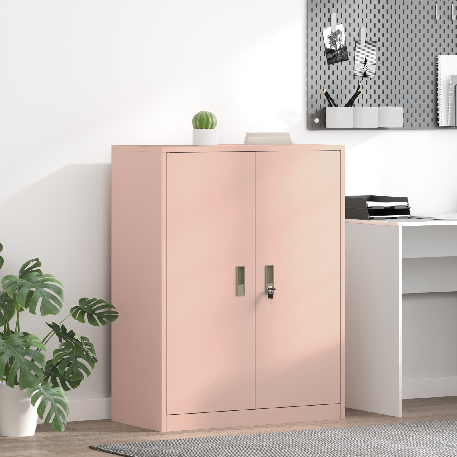 vidaXL Szafka do przechowywania Różowy 80 x 40 x 105 cm Stal