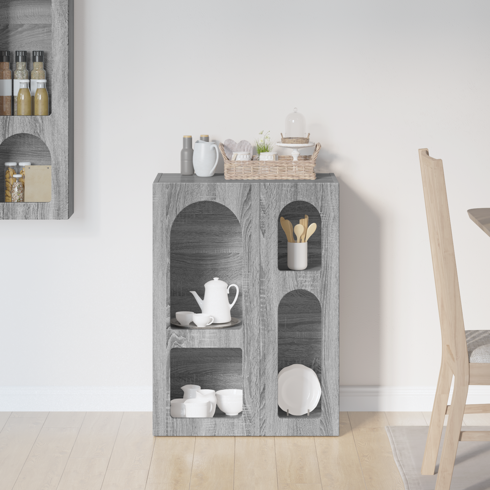 vidaXL Bufet ELST Szary Sonoma 59 x 35 x 80.5 cm Drewno inżynieryjne