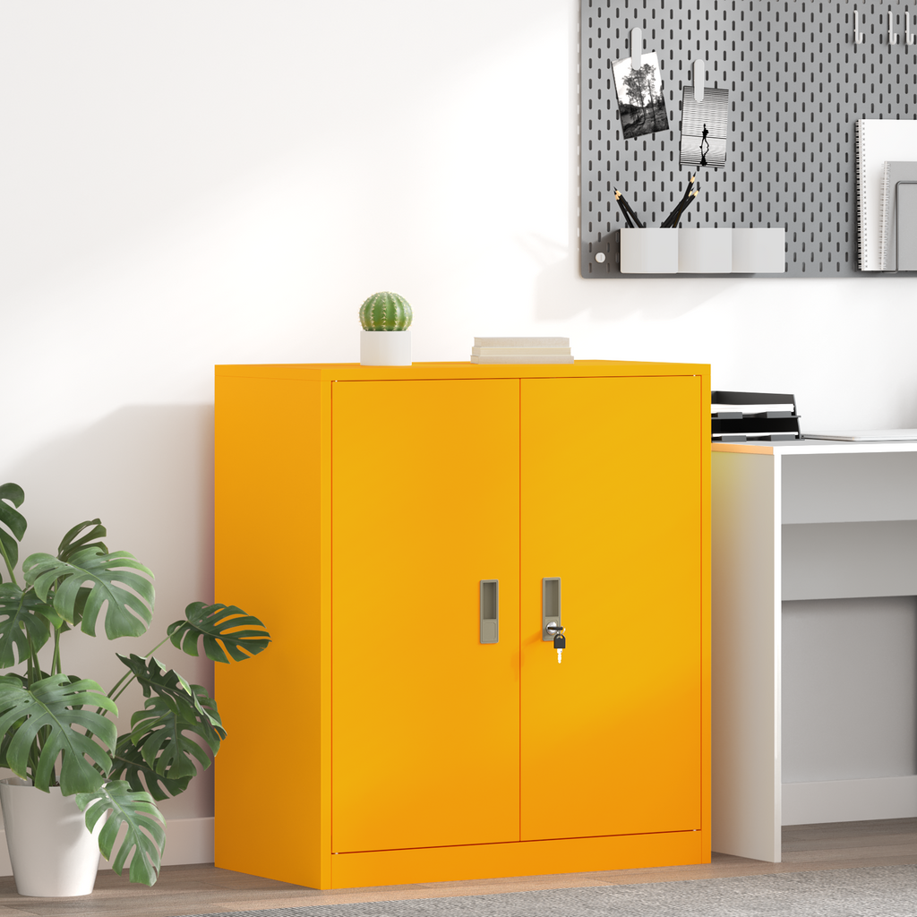 vidaXL Szafka do przechowywania Musztardowy Żółty 80 x 40 x 90 cm Stal