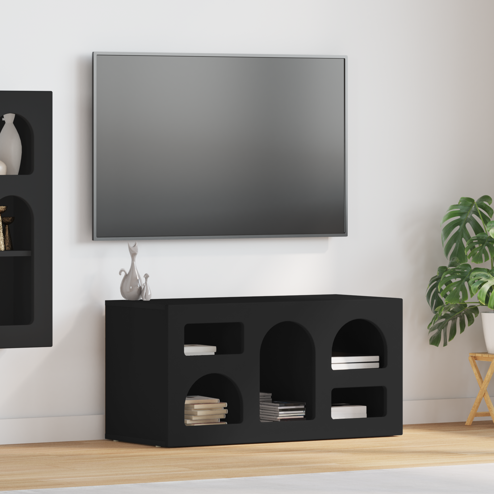 vidaXL Szafka pod telewizor ELST 80 x 35 x 40 cm Czarny