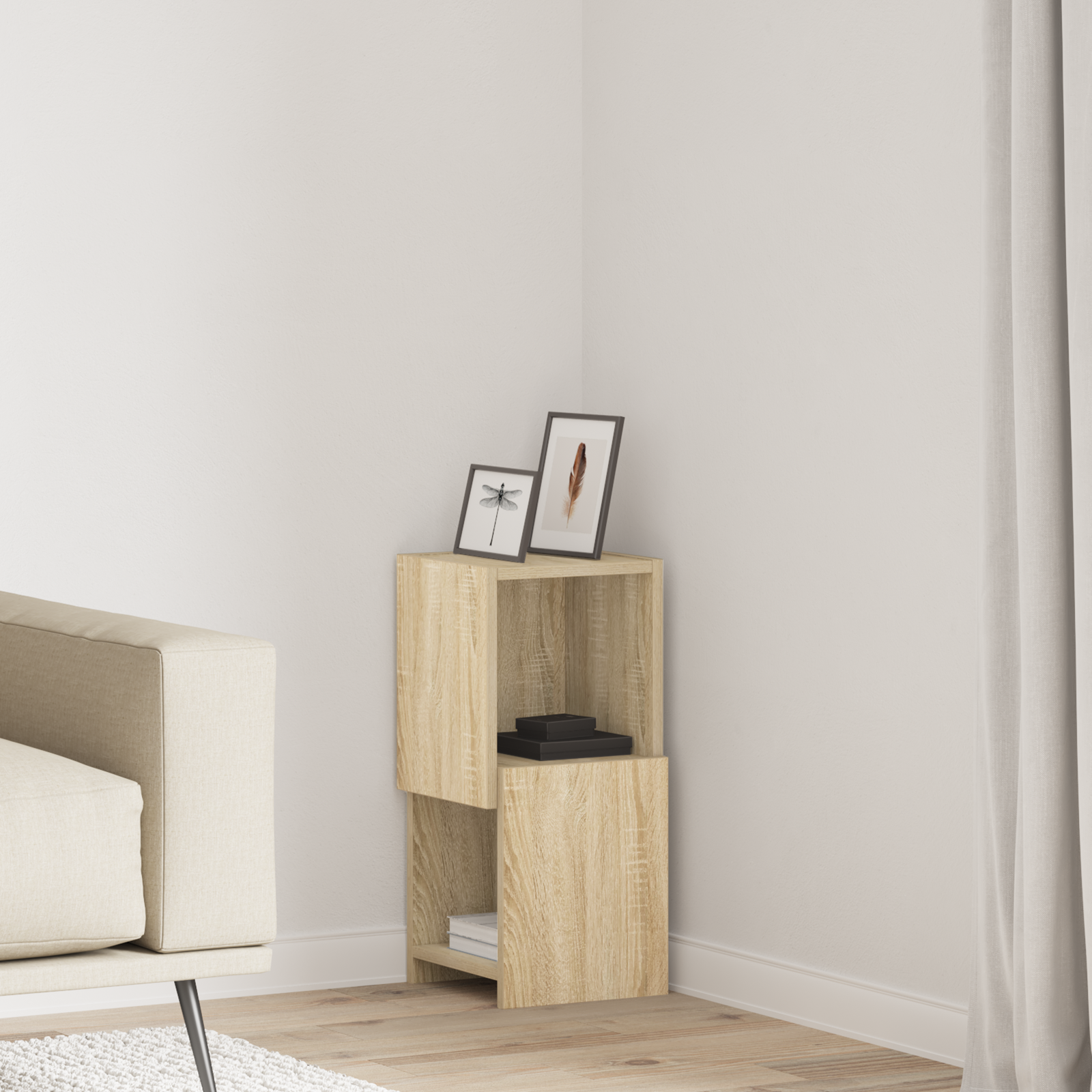 vidaXL Szafka narożna 25,5x25x55cm Drewno inżynieryjne Dąb Sonoma