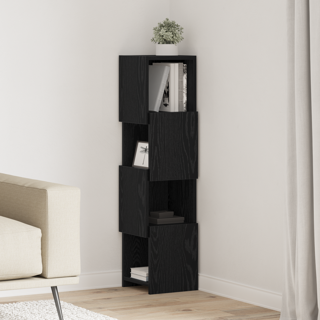vidaXL Szafka narożna 25,5x25x102cm Drewno inżynieryjne Czarny Dąb
