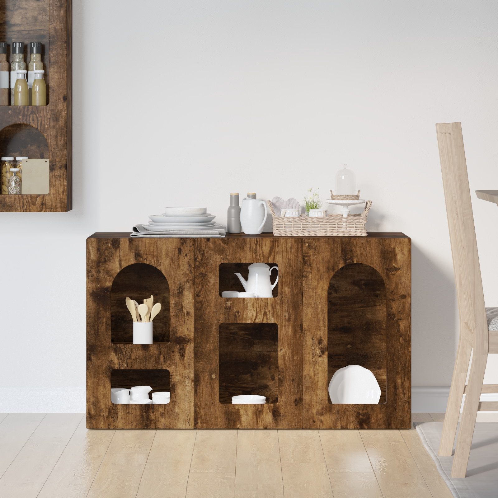 vidaXL Bufet ELST Dąb wędzony 100 x 35 x 59 cm Drewno inżynieryjne