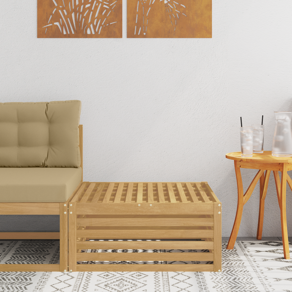 vidaXL Pufa na zewnątrz Lite Drewno Akacji Biały 79 x 79 x 37 cm