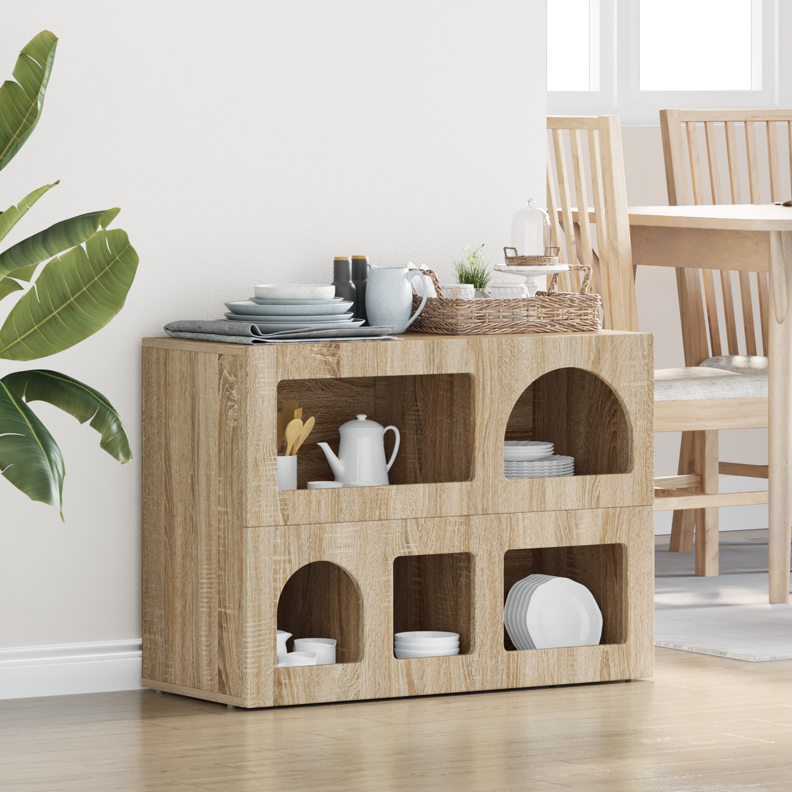 vidaXL Bufet ELST Dąb Sonoma 80,5 x 35 x 59 cm Drewno inżynieryjne
