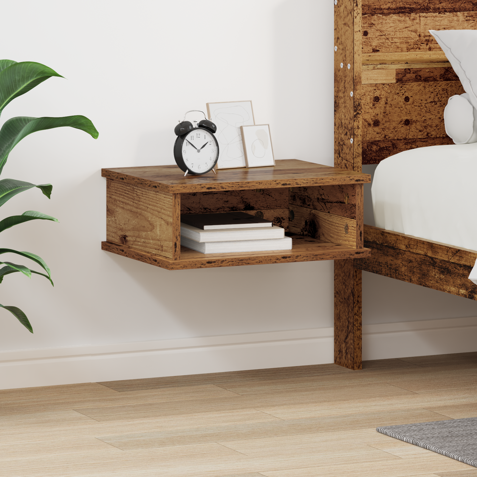 vidaXL Stolik nocny Stare drewno 40 x 31 x 15 cm Drewno inżynieryjne