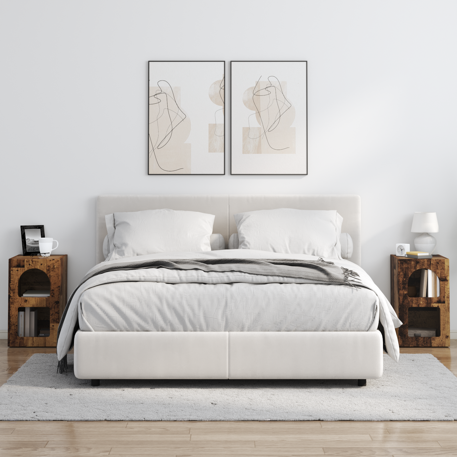 vidaXL Stolik nocny ELST 2 szt. Stare drewno 29,5 x 33,5 x 50 cm