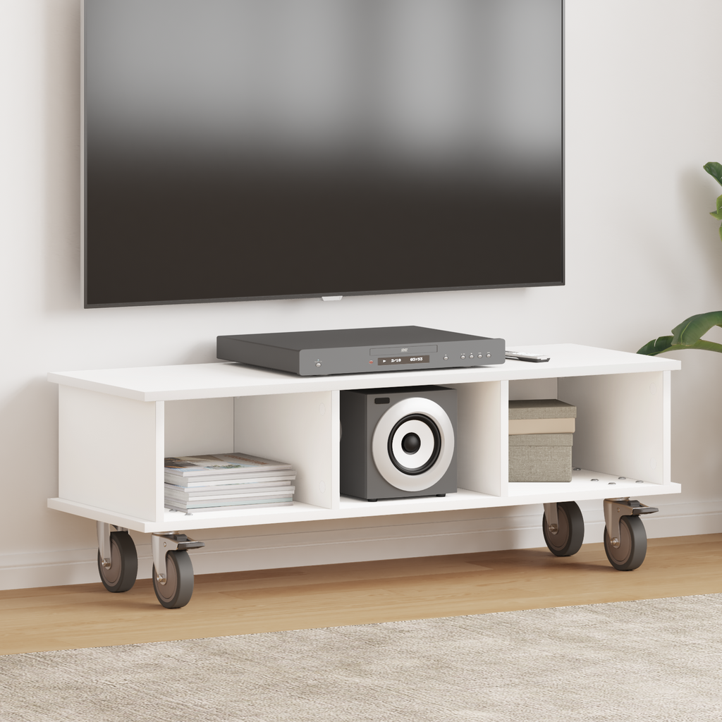 vidaXL Stół pod telewizor 100 x 35 x 35 cm Biały Drewno inżynieryjne