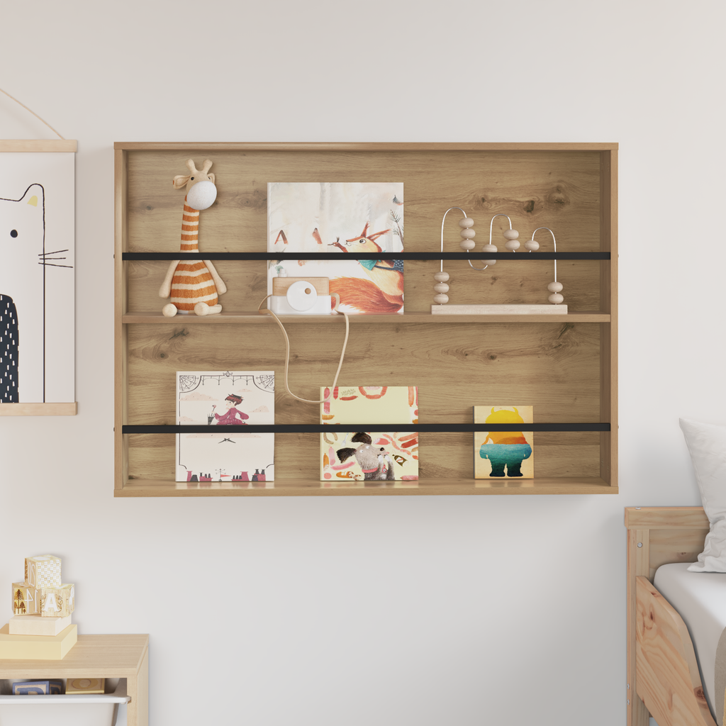 vidaXL Regał na gazety z półką Dąb rzemieślniczy 100 x 12 x 70 cm