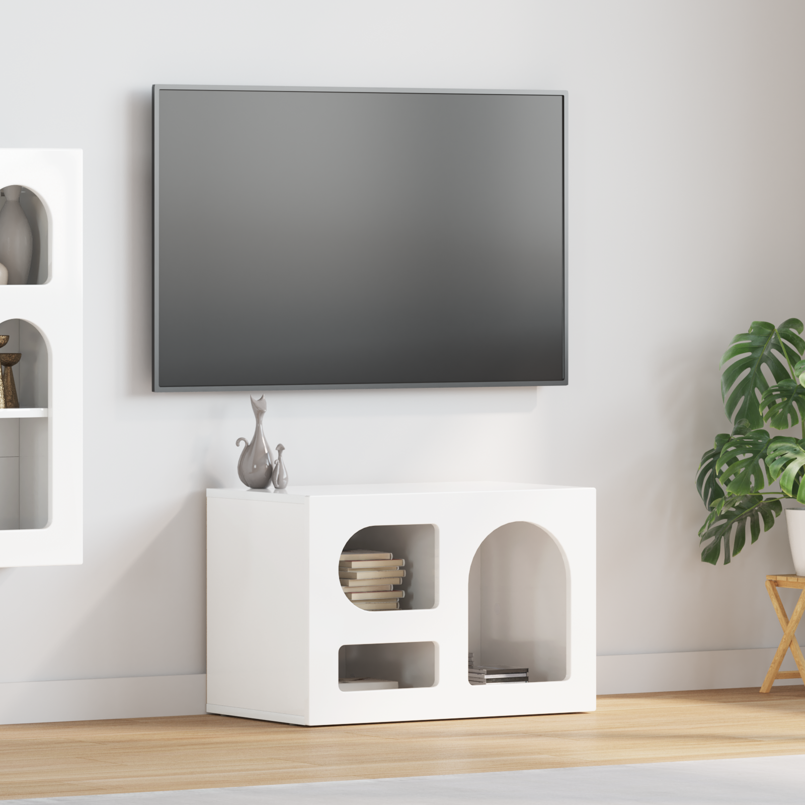 vidaXL Szafka pod telewizor ELST 60 x 35 x 40 cm Wysoki połysk biały