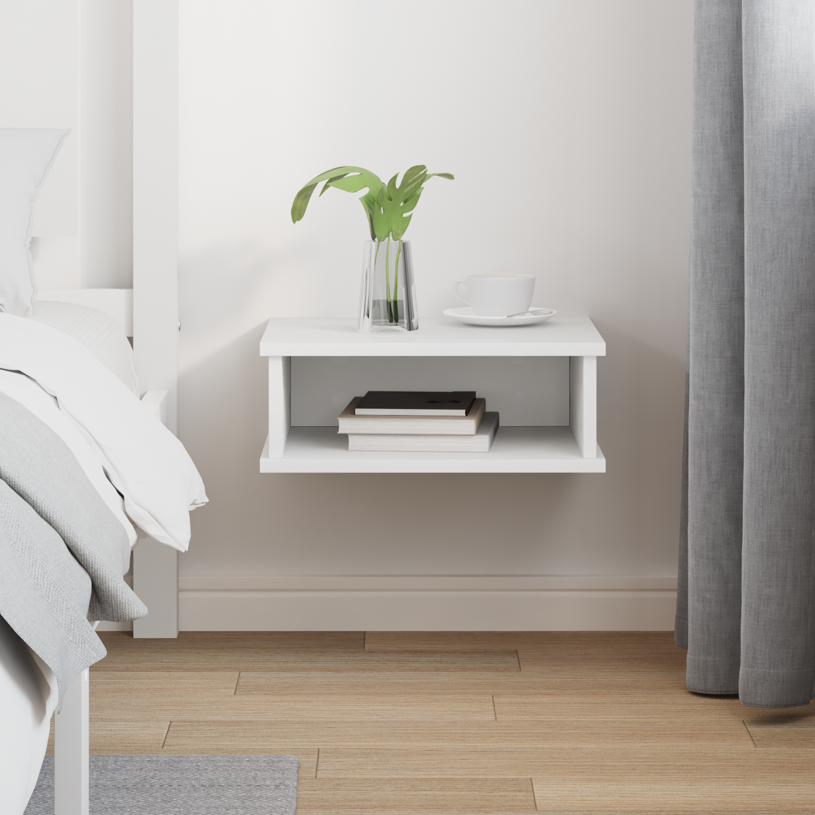 vidaXL Stolik nocny Biały 40 x 31 x 15 cm Drewno inżynieryjne