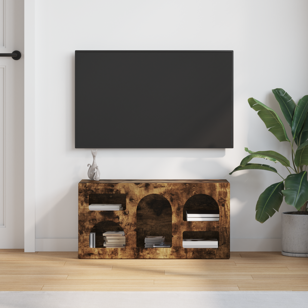 vidaXL Szafka pod telewizor ELST 80 x 35 x 40 cm Dąb wędzony