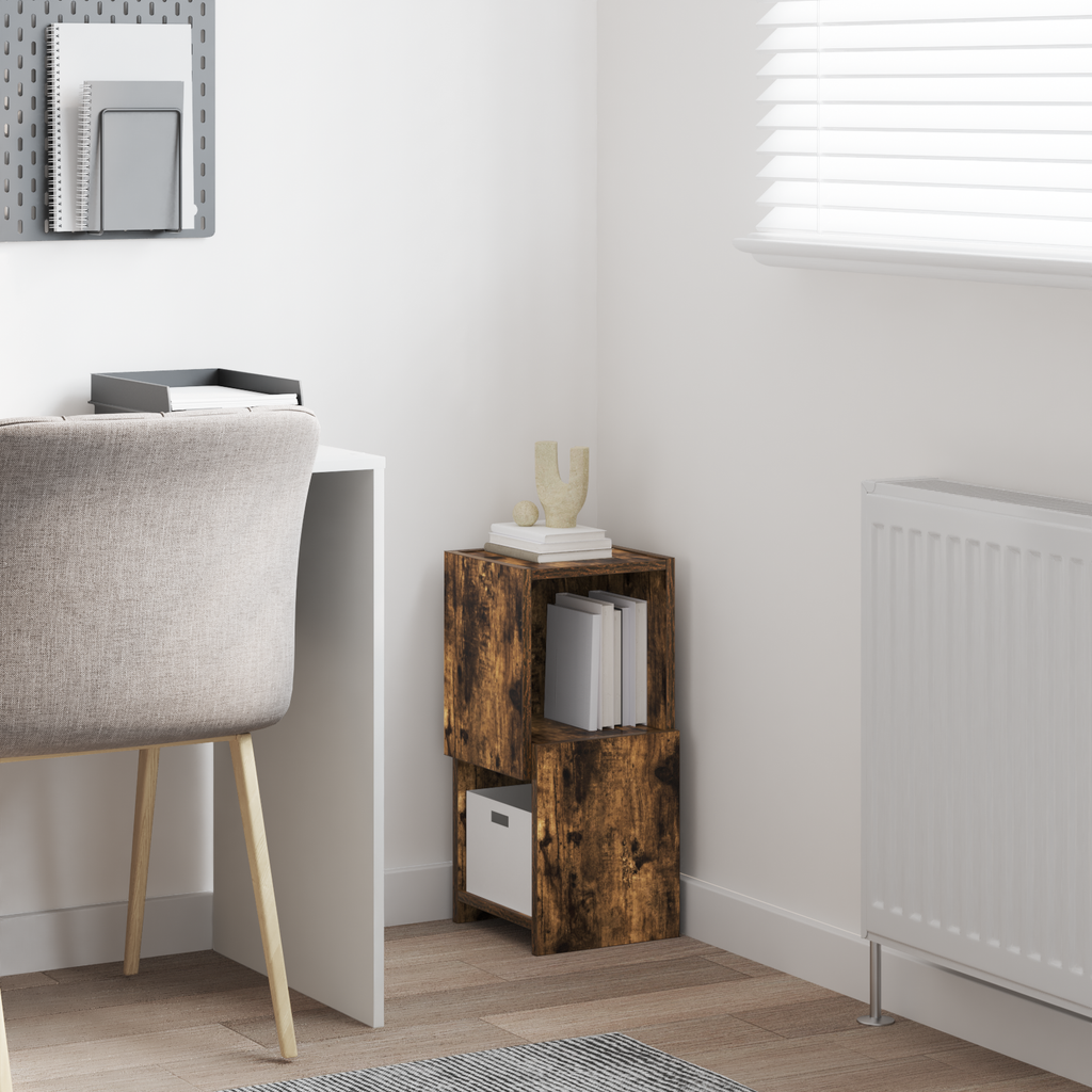vidaXL Szafka narożna 25,5x25x55cm Drewno inżynieryjne Dąb wędzony