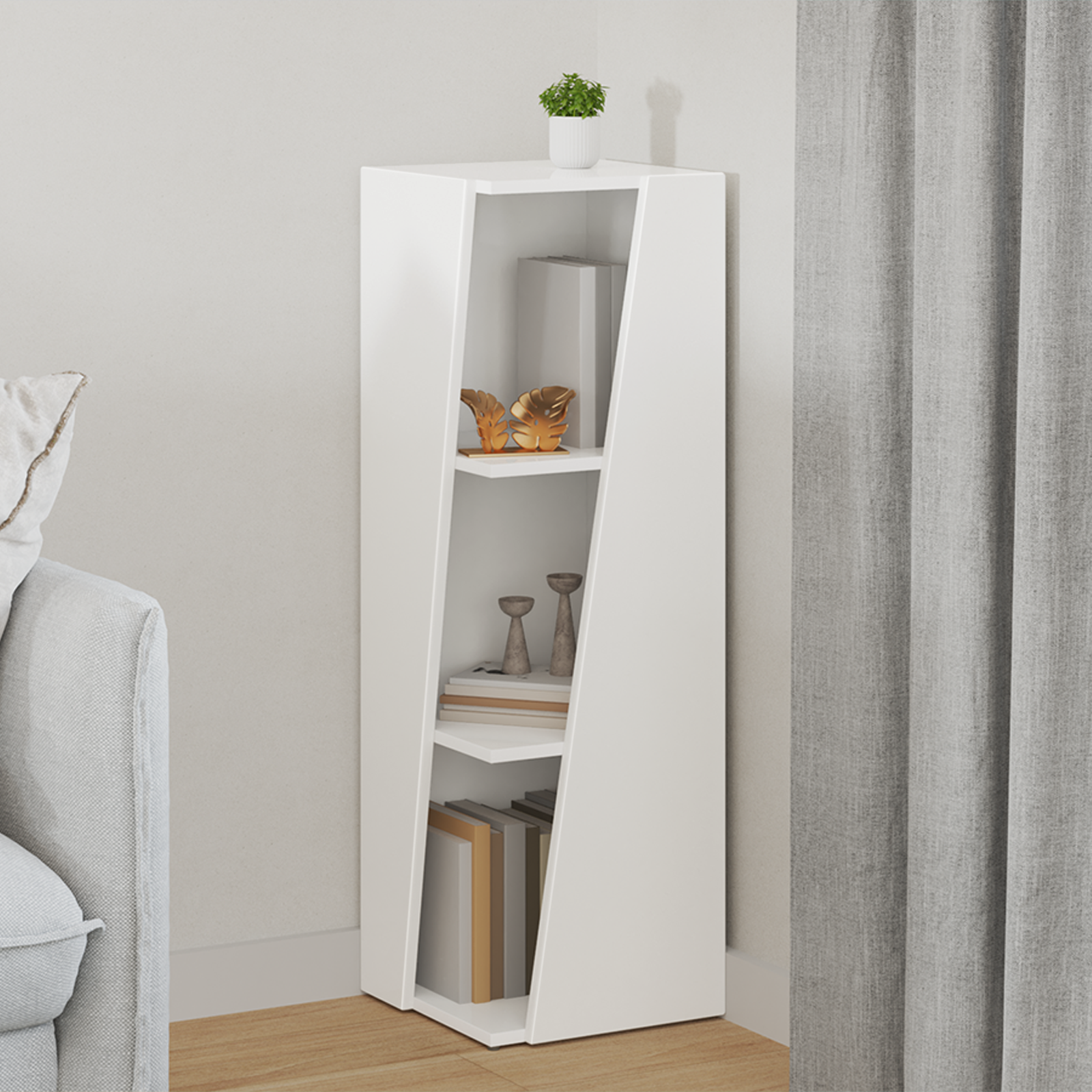 vidaXL Półka boczna 33 x 32 x 100,5 cm Drewno inżynieryjne Biały