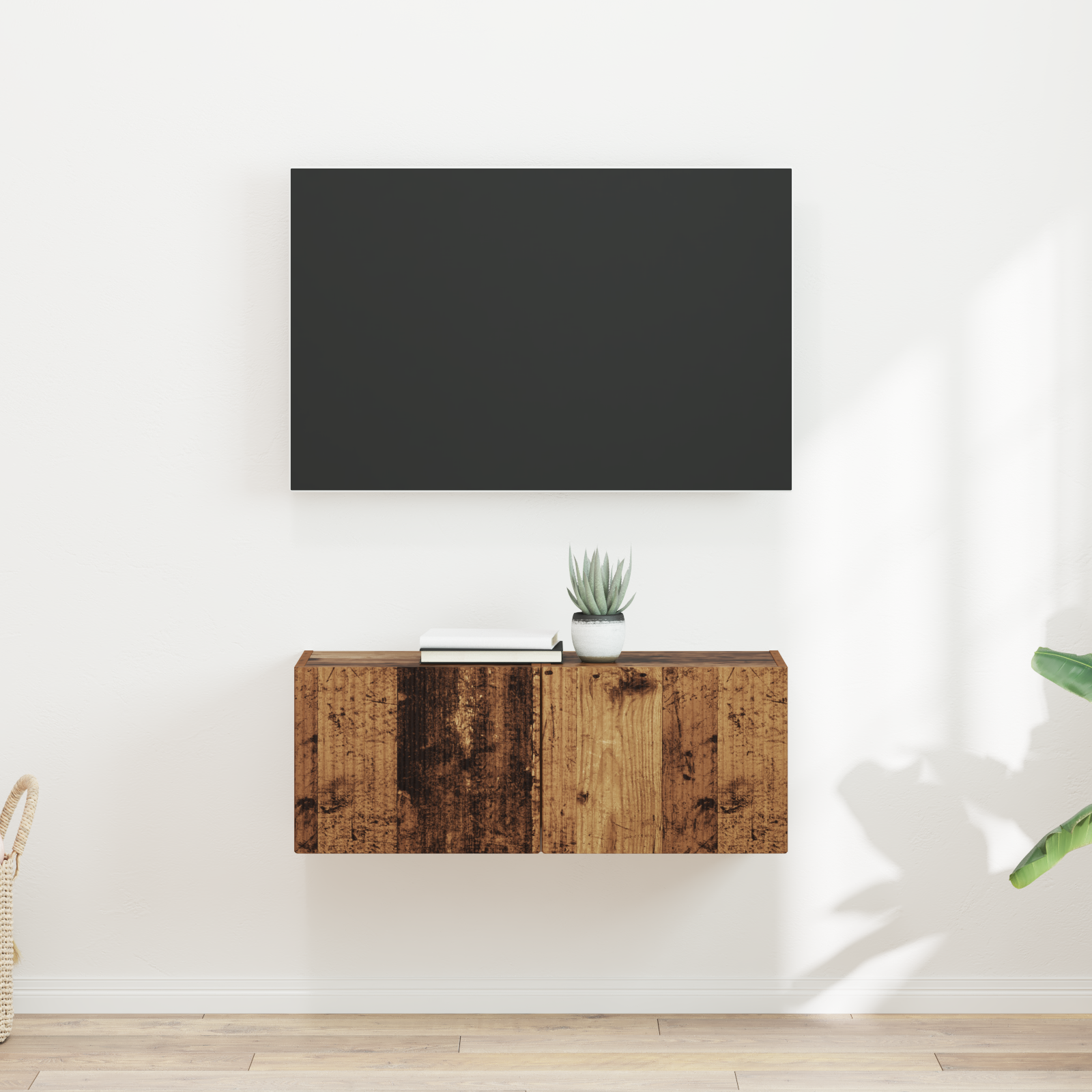 vidaXL Szafka pod telewizor 2 szt. Stare drewno Drewno inżynieryjne