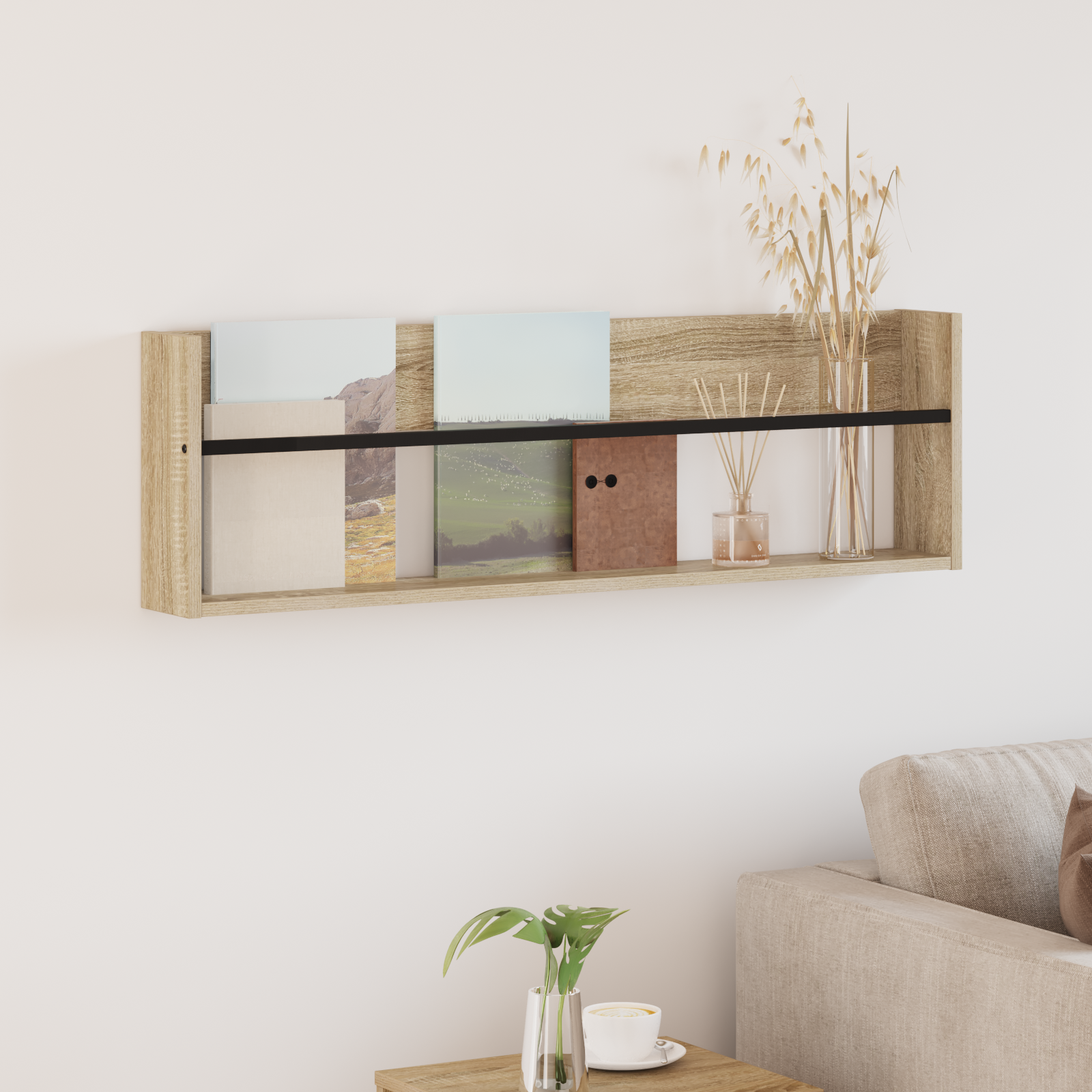 vidaXL Regał na gazety Dąb Sonoma 100 x 12 x 30 cm Drewno inżynieryjne