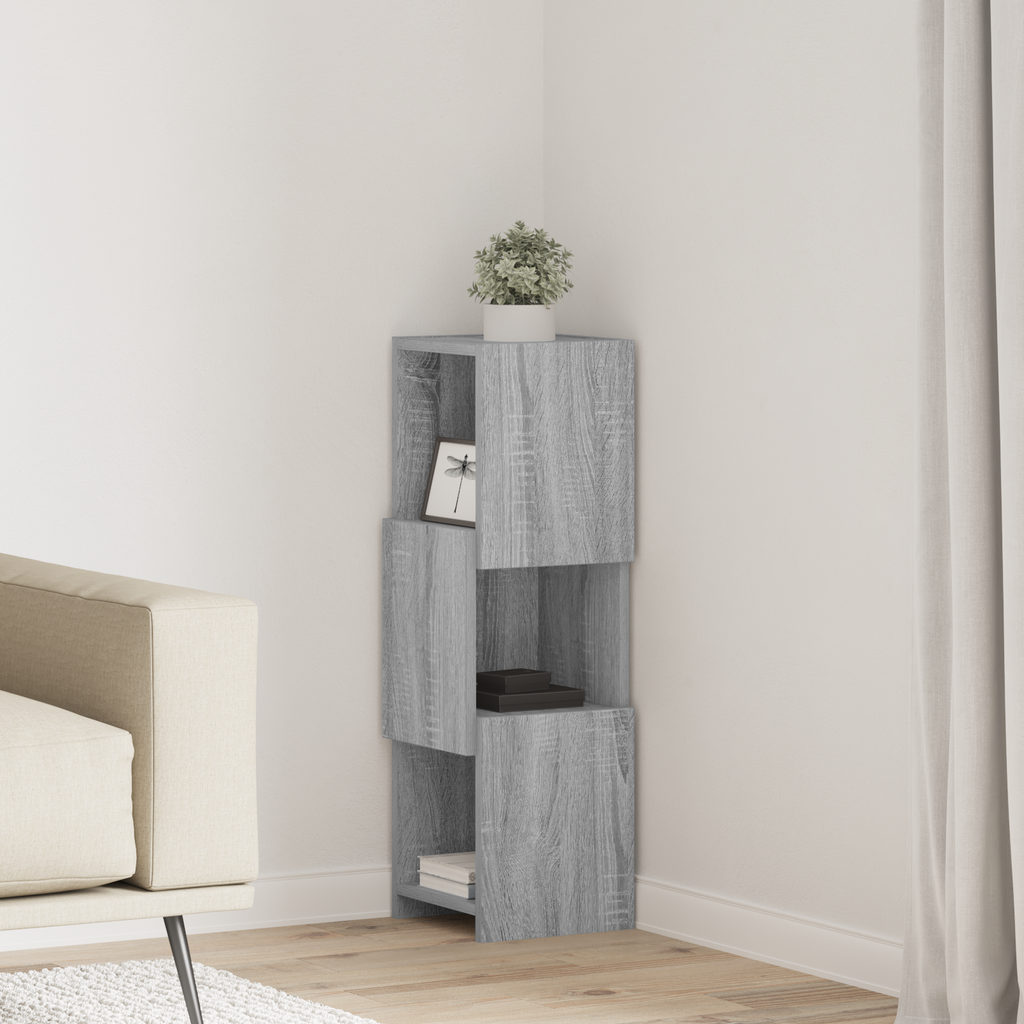 vidaXL Szafka narożna 25,5x25x80cm Drewno inżynieryjne Szary Sonoma