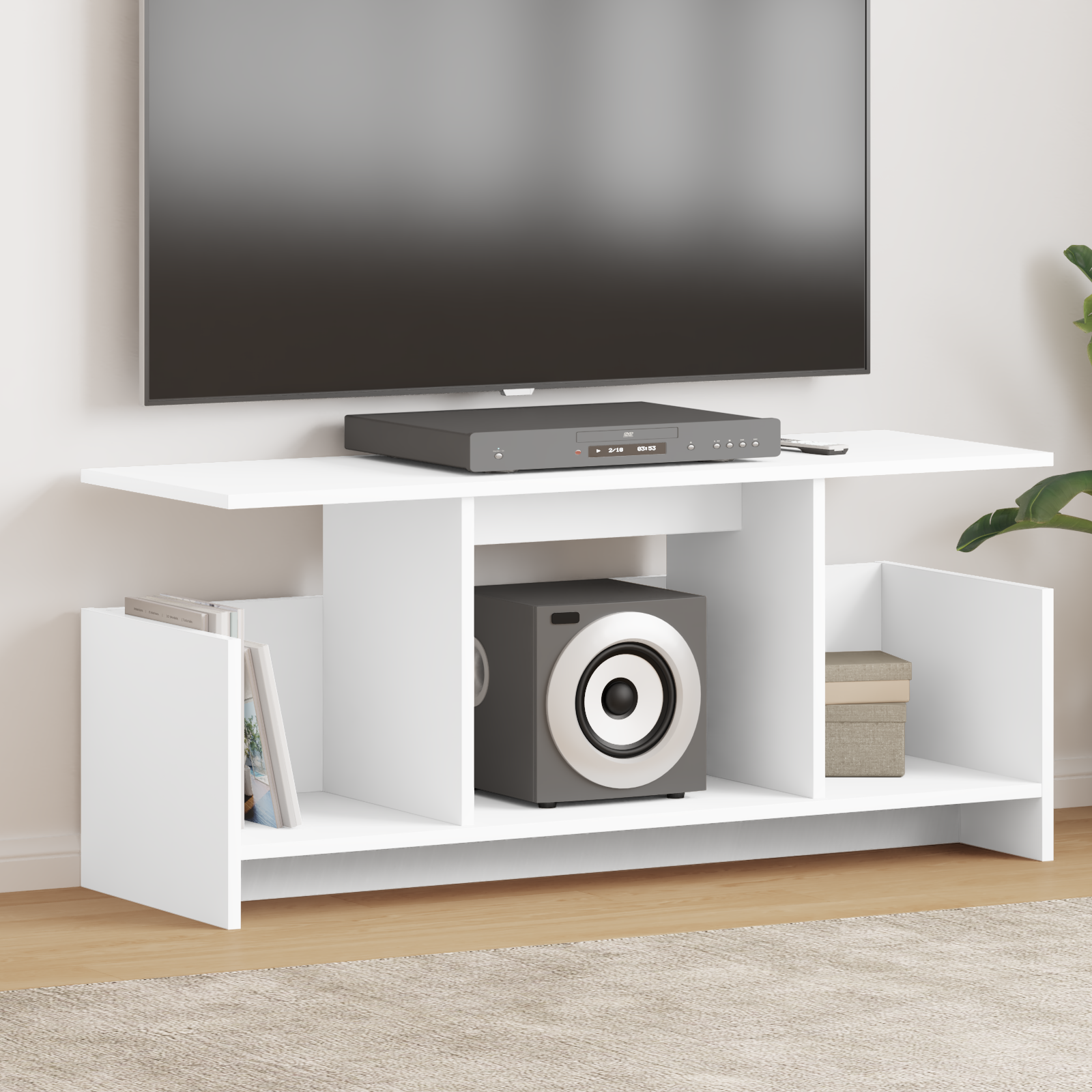 vidaXL Stół pod telewizor 102 x 35 x 45 cm Biały Drewno inżynieryjne
