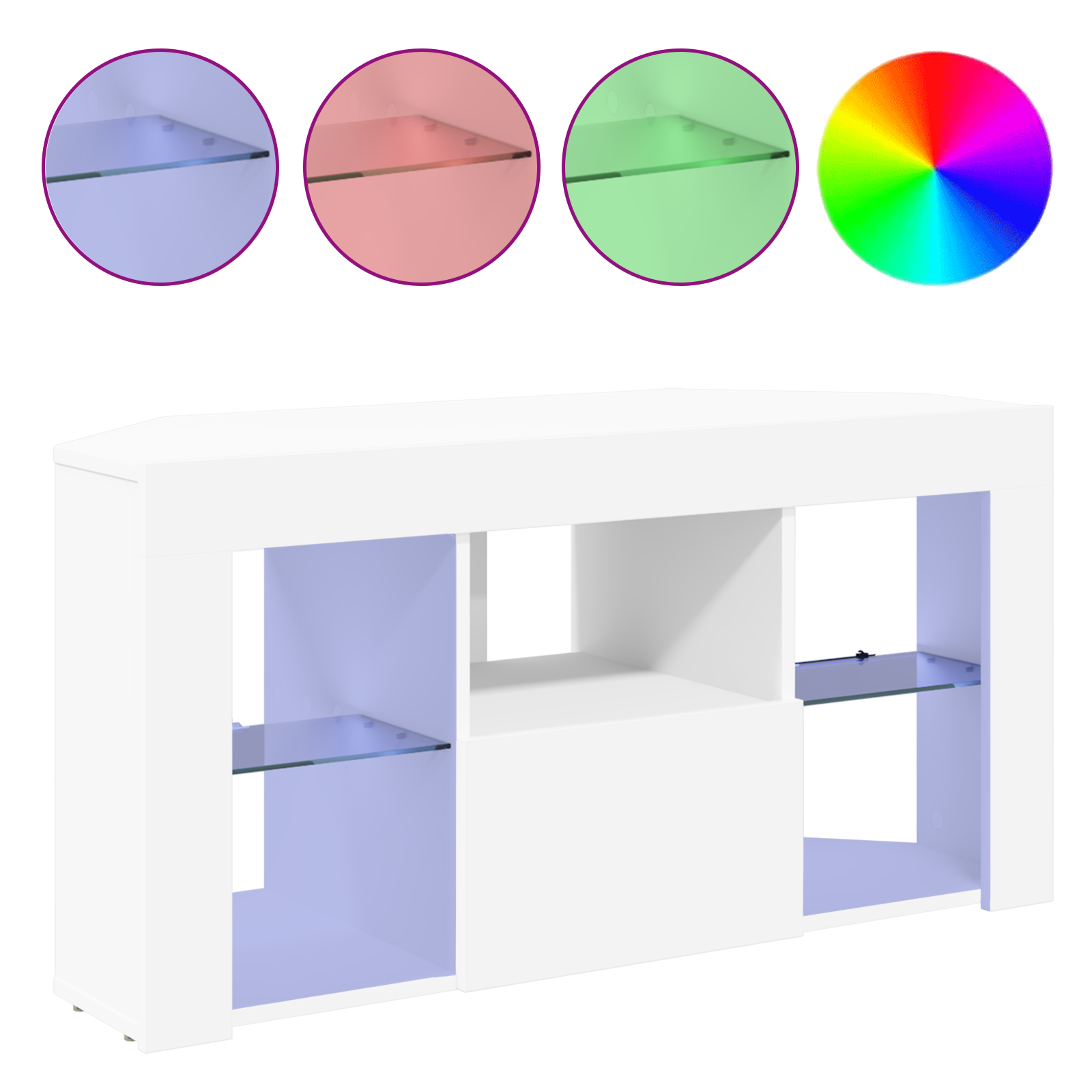 vidaXL Kątowa szafka LED pod telewizor 100 x 40 x 50 cm Biały