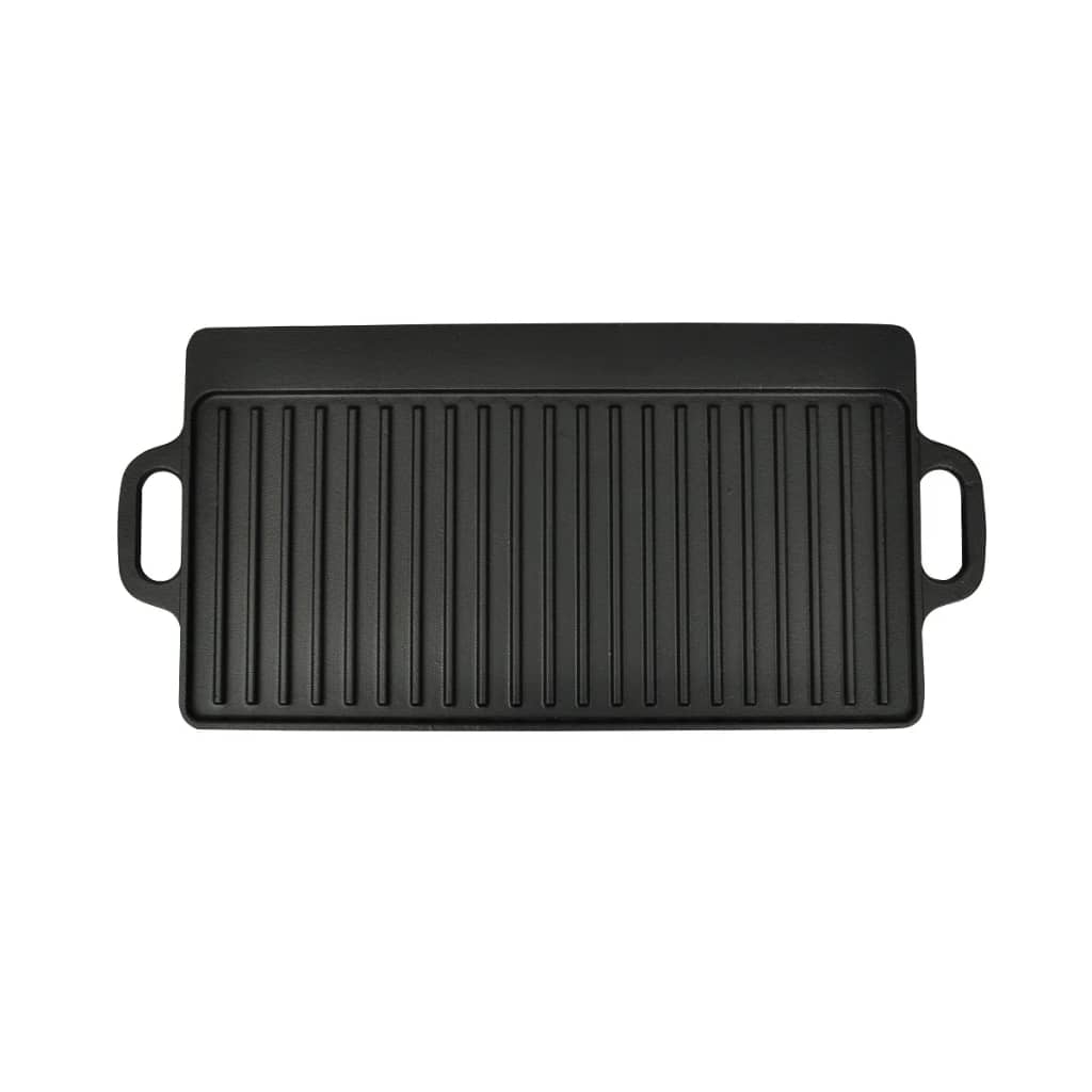 vidaXL Żeliwne płyty grillowe, dwustronne, 2 szt, 38 x 23 cm